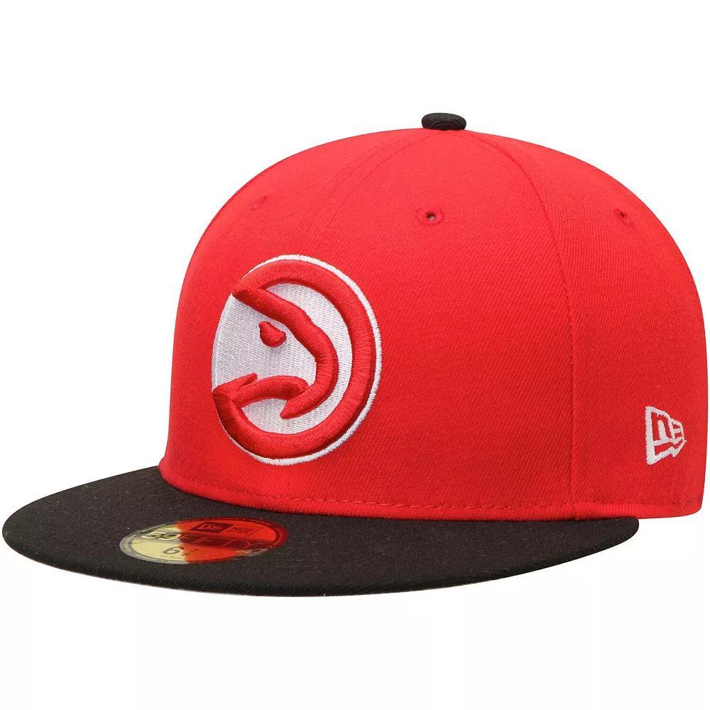 Men's New Era Red/Black Atlanta Hawks Official Team Color 2Tone 59FIFTY Fitted Hat,  Product Image