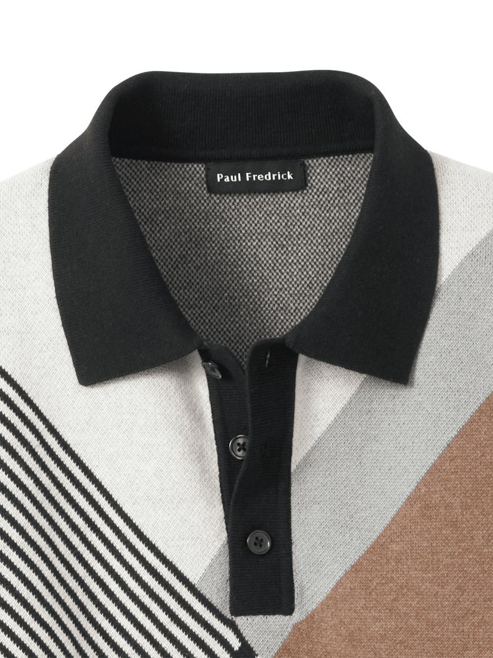 Cotton Three Button Polo - Multi Product Image