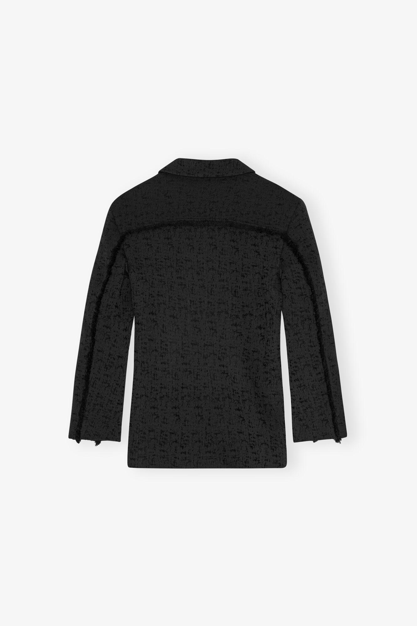 Black Tweed Suiting Blazer Product Image