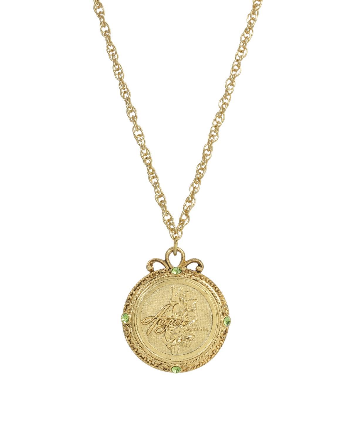 1928 Gold Tone Flower of the Month Pendant Necklace, Womens, December Product Image