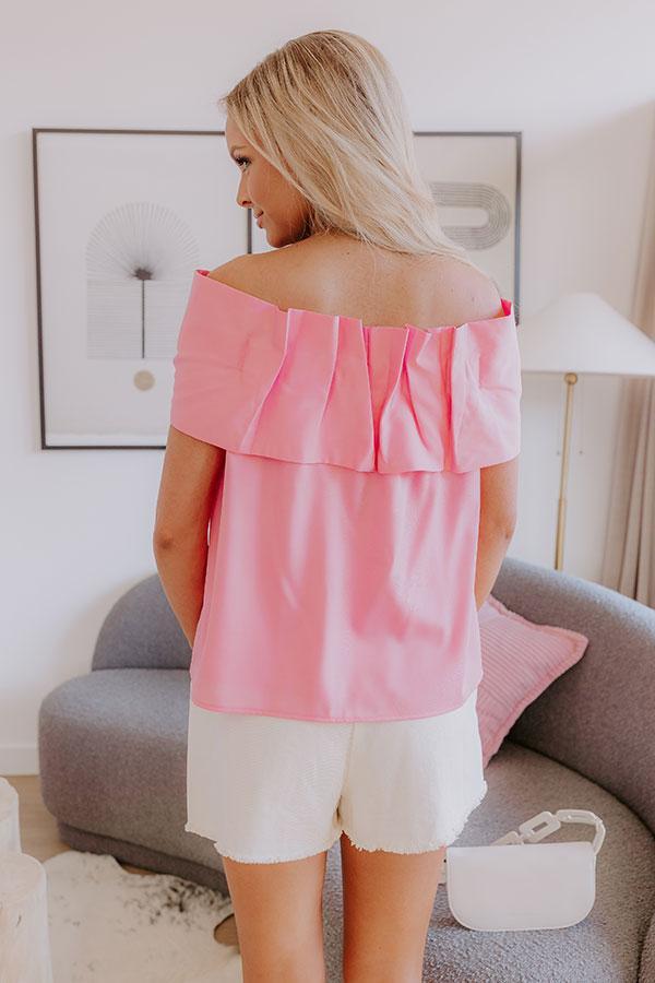 Sweet Statement Off Shoulder Top in Pink Product Image