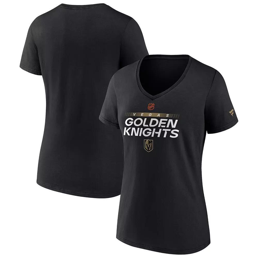 Women's Fanatics Black Vegas Golden Knights Confidential Program V-Neck T-Shirt, Size: Large, Lvk Black Product Image