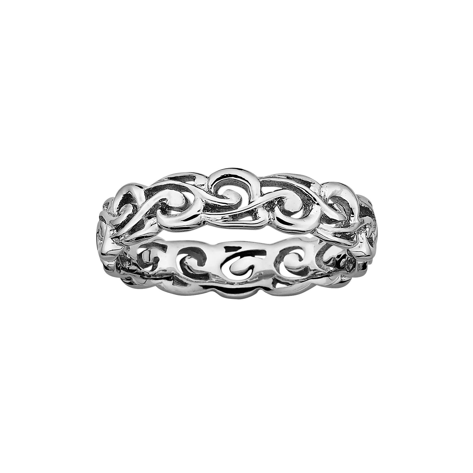Stacks & Stones Sterling Silver Scroll Stack Ring, Women's, Size: 8 Product Image