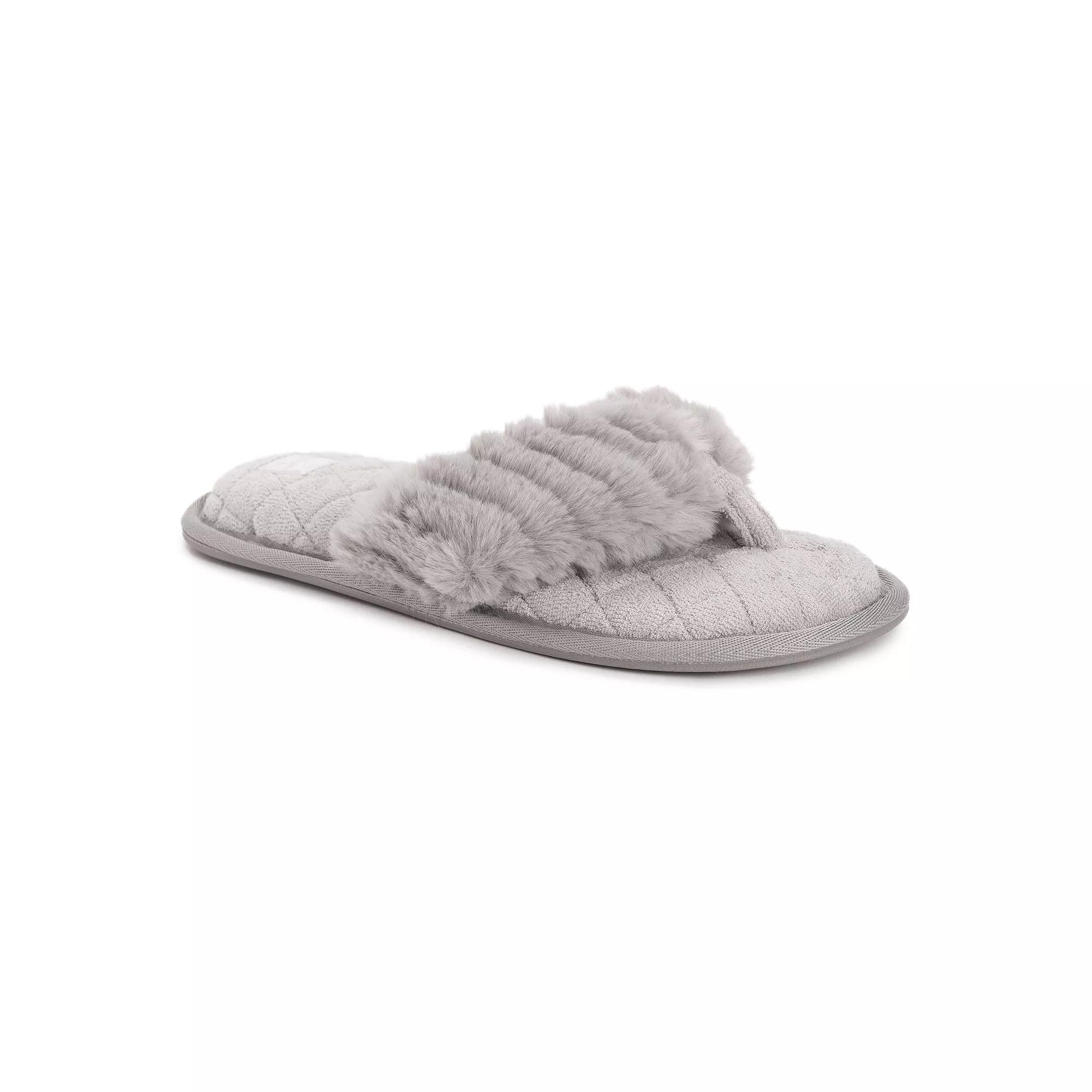 MUK LUKS Women's Maren Thong Slippers, Size: Small, Gray Product Image