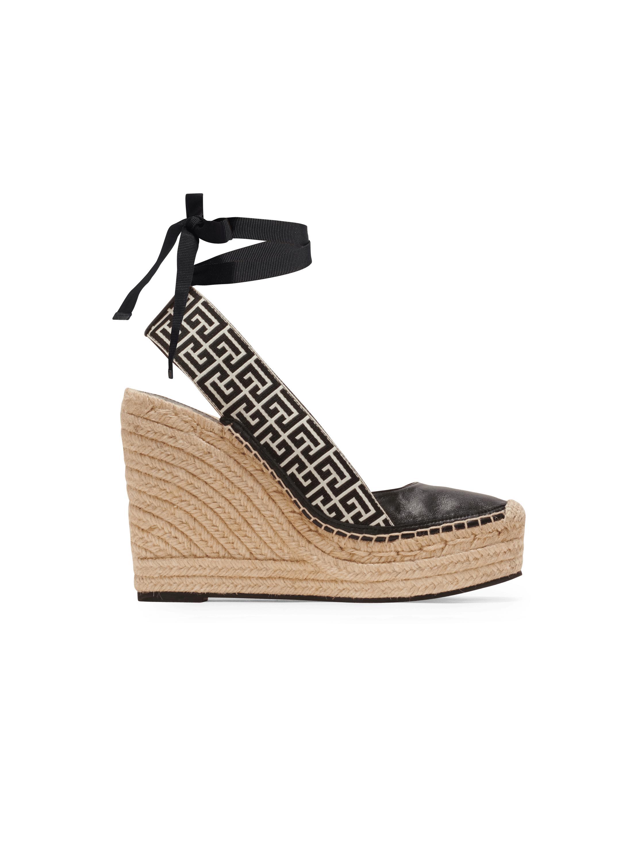 Alex monogram jacquard and leather espadrilles Product Image