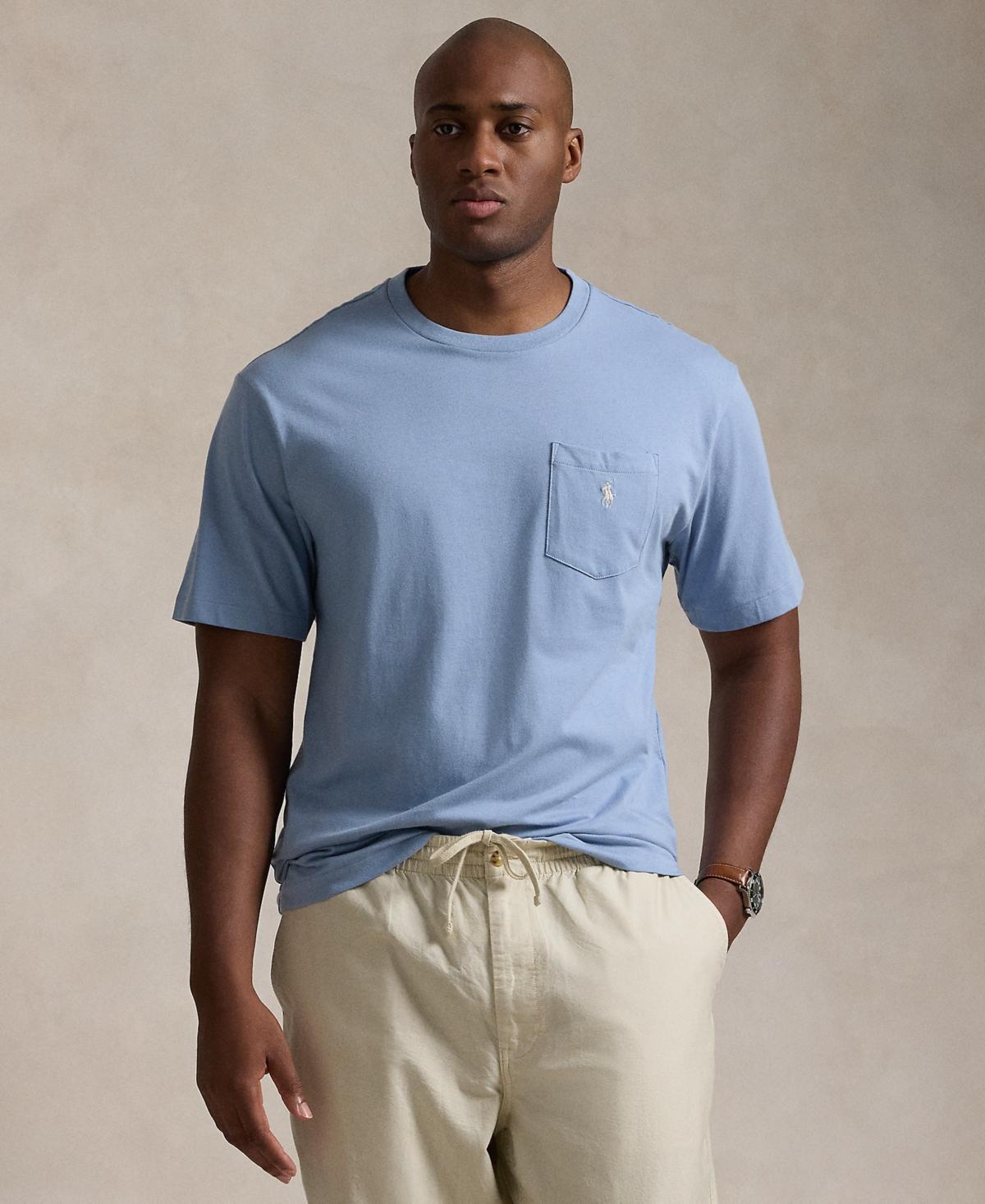 POLO RALPH LAUREN Men's Big & Tall Crew-neck Pocket T-shirt In Ink Product Image