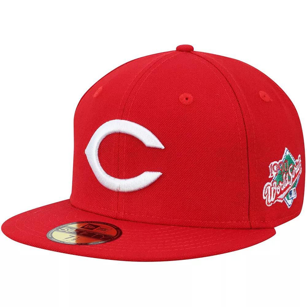 Men's New Era Red Cincinnati Reds 1990 World Series Wool 59FIFTY Fitted Hat,  Product Image