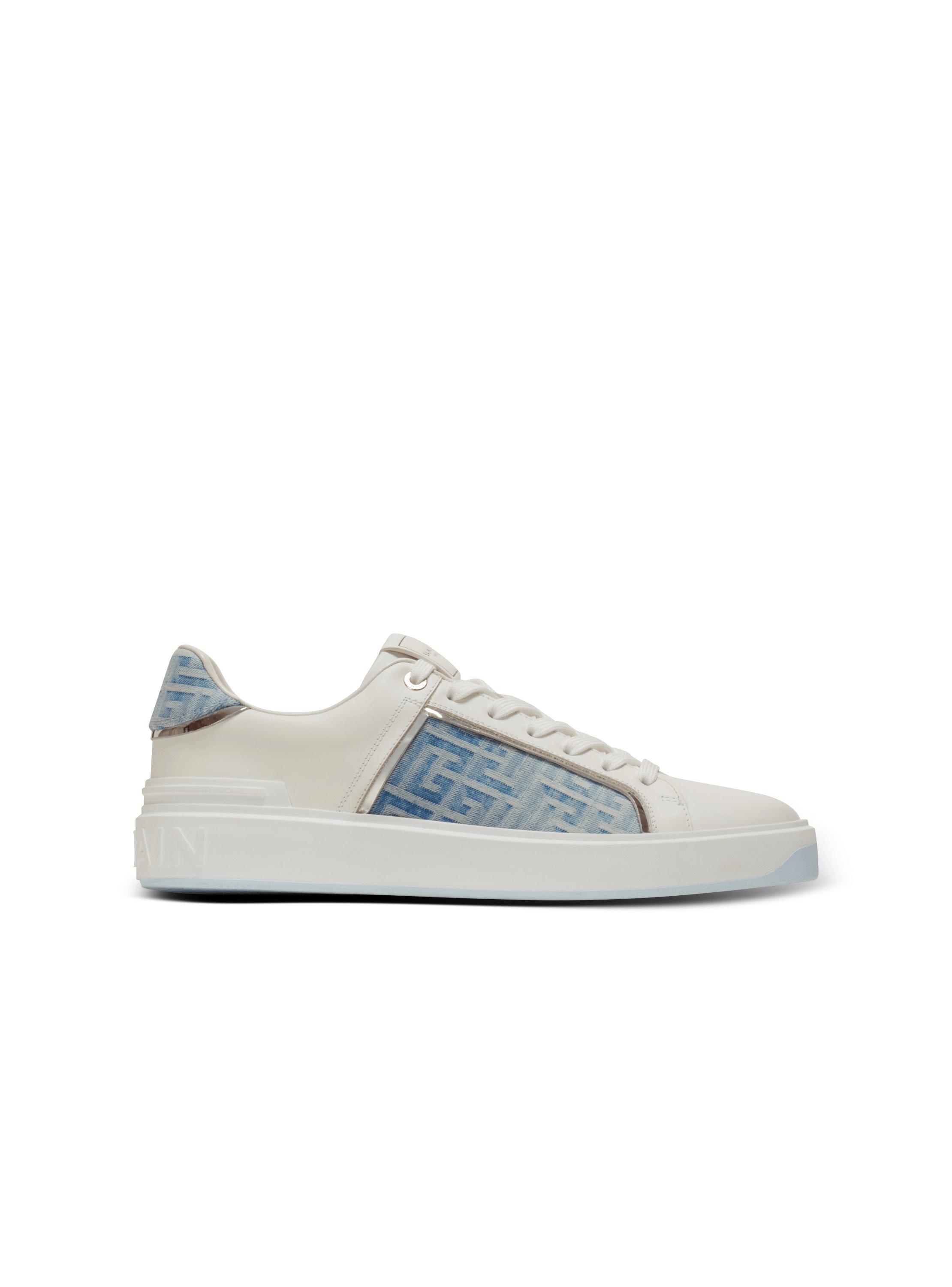 B-Court sneakers in leather and denim Product Image