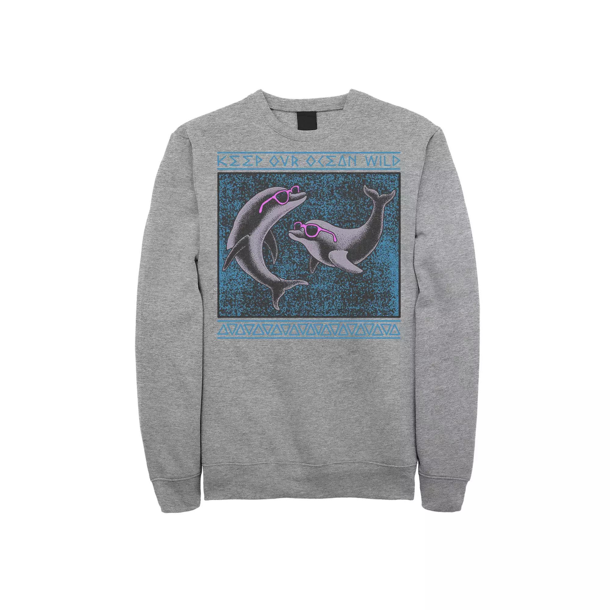 Men's Keep Our Ocean Wild Dolphin Portrait Fleece,  Product Image