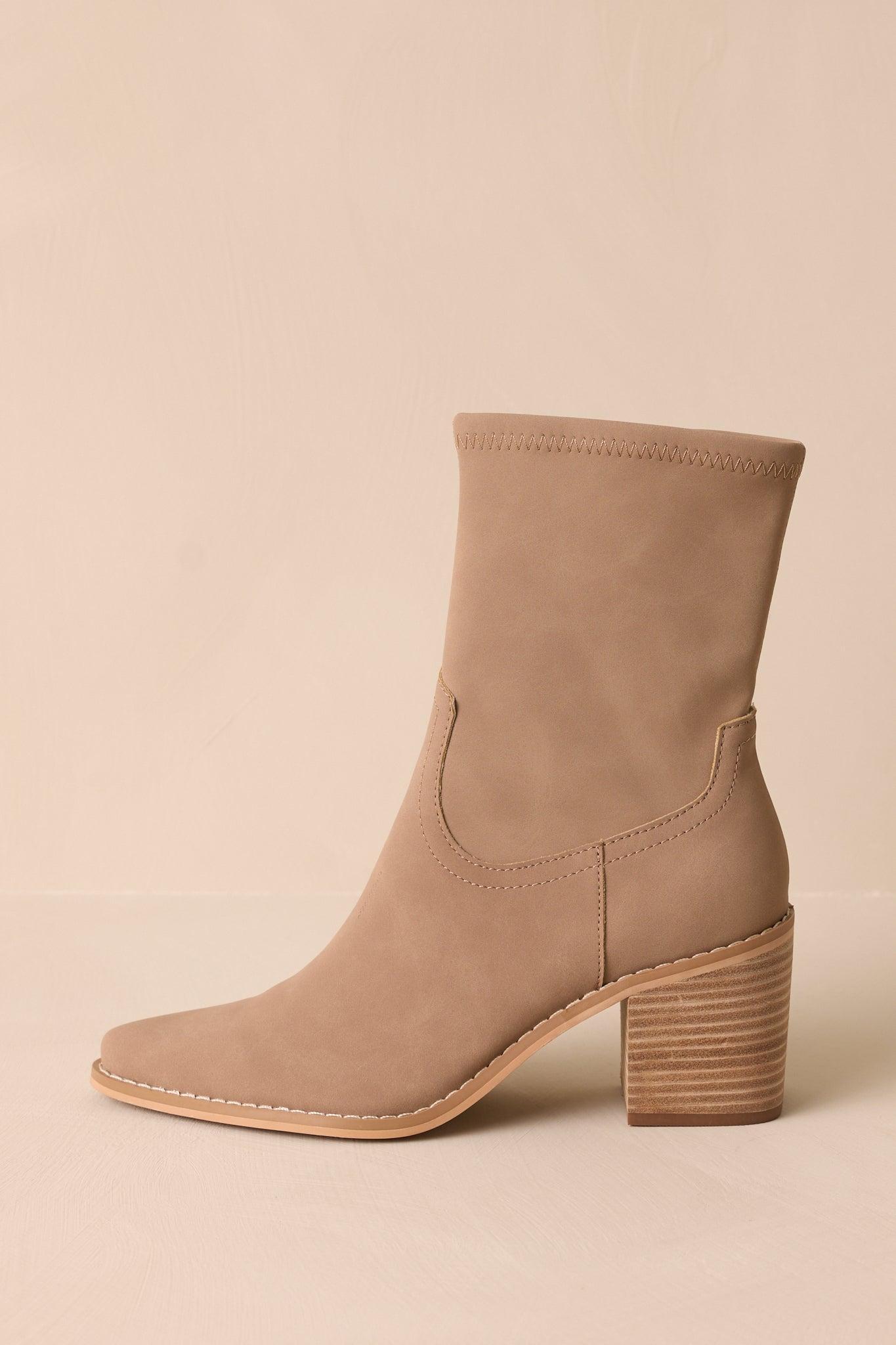 Stride In Style Taupe Ankle Boots Product Image