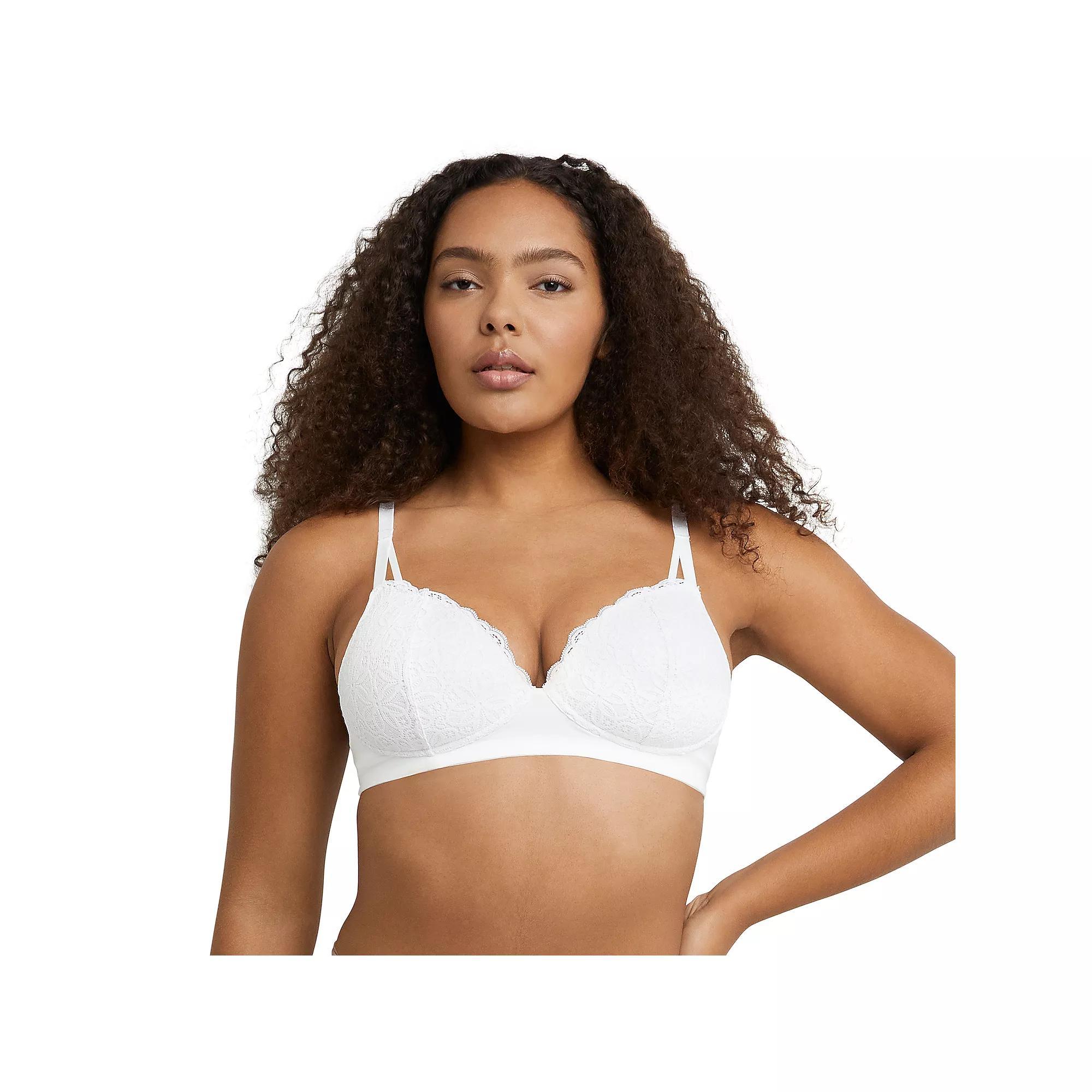 Maidenform® M Soft Support Wireless Lace Bralette DM2314, Women's, Size: XL, White Product Image