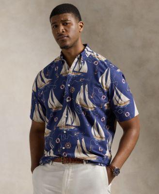 Polo Ralph Lauren Mens Big & Tall Nautical-Print Oxford Shirt Product Image