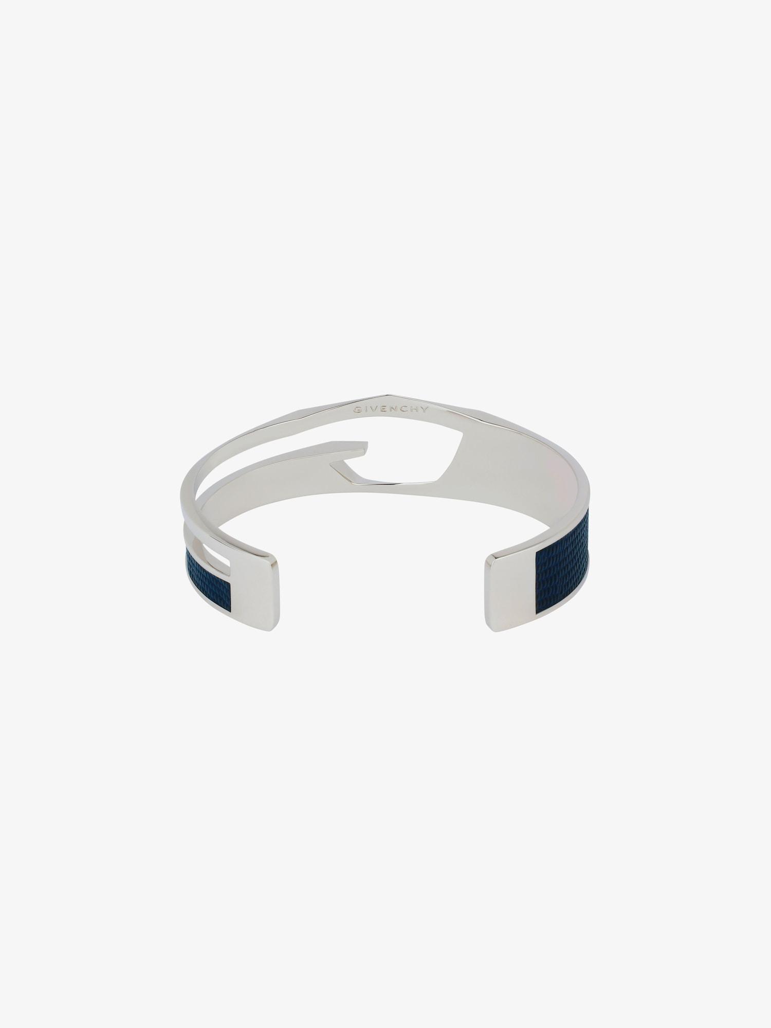 Giv Cut bracelet in metal and leather Product Image