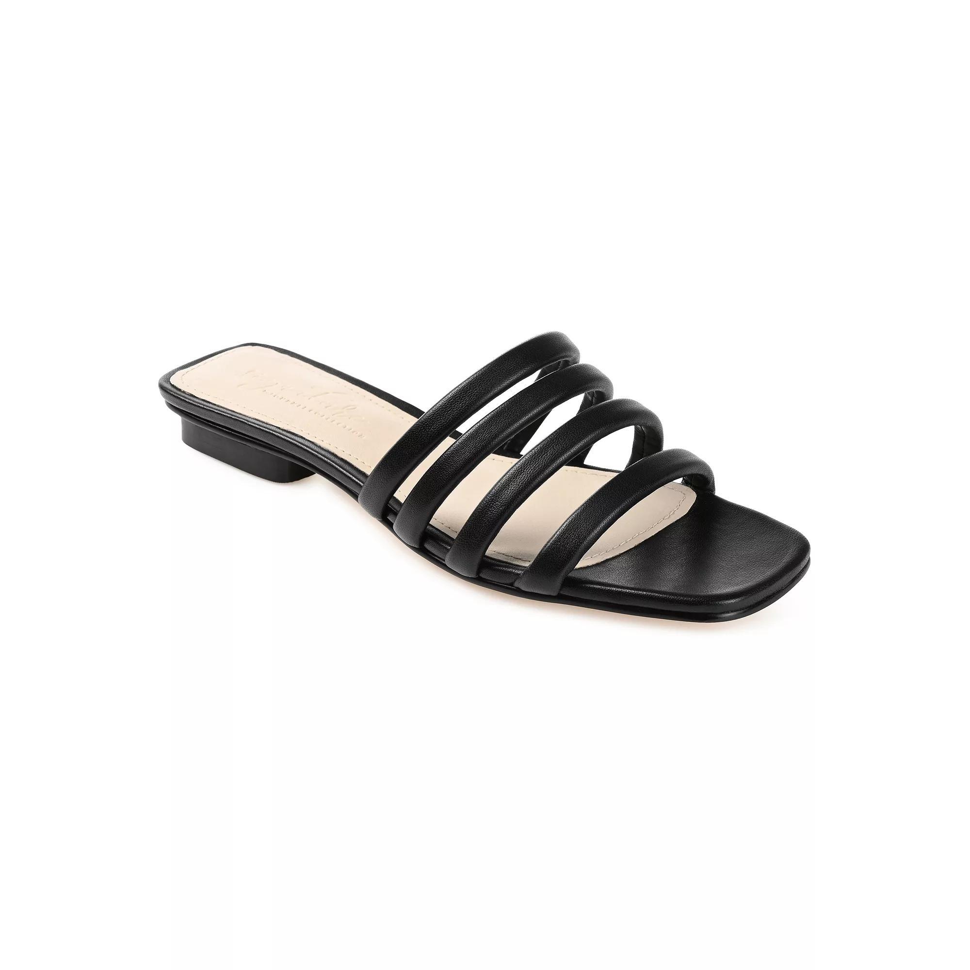 Journee Cendi Women's Leather Slide Sandals,  Product Image
