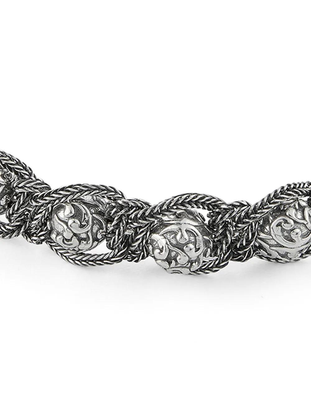 EMANUELE BICOCCHI Arabesque Shamballa Silver Bracelet Product Image