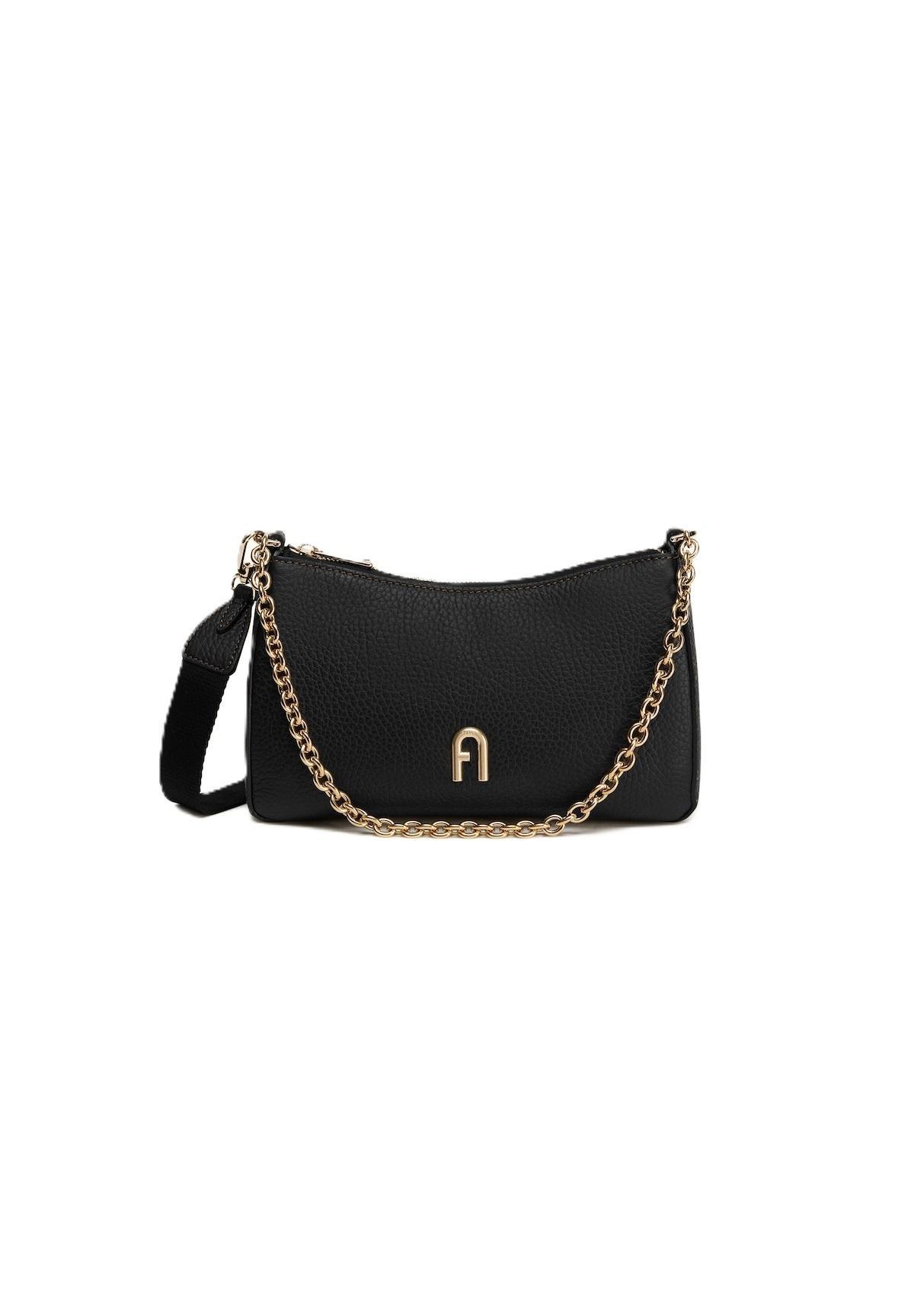 FURLA Primula Leather Shoulder Bag In Black Product Image