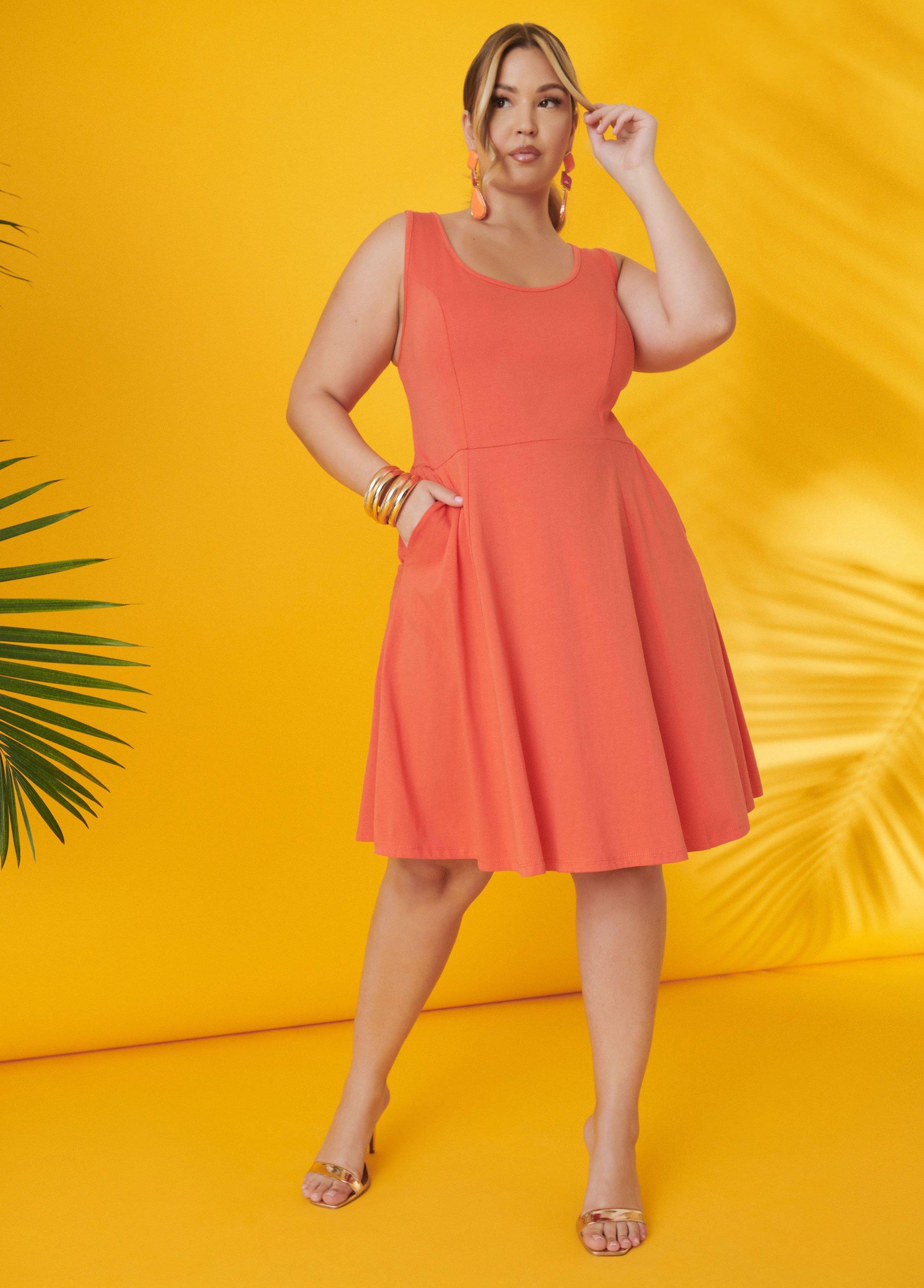 Plus Size Jersey A Line Tank Dress Ashley Stewart Product Image