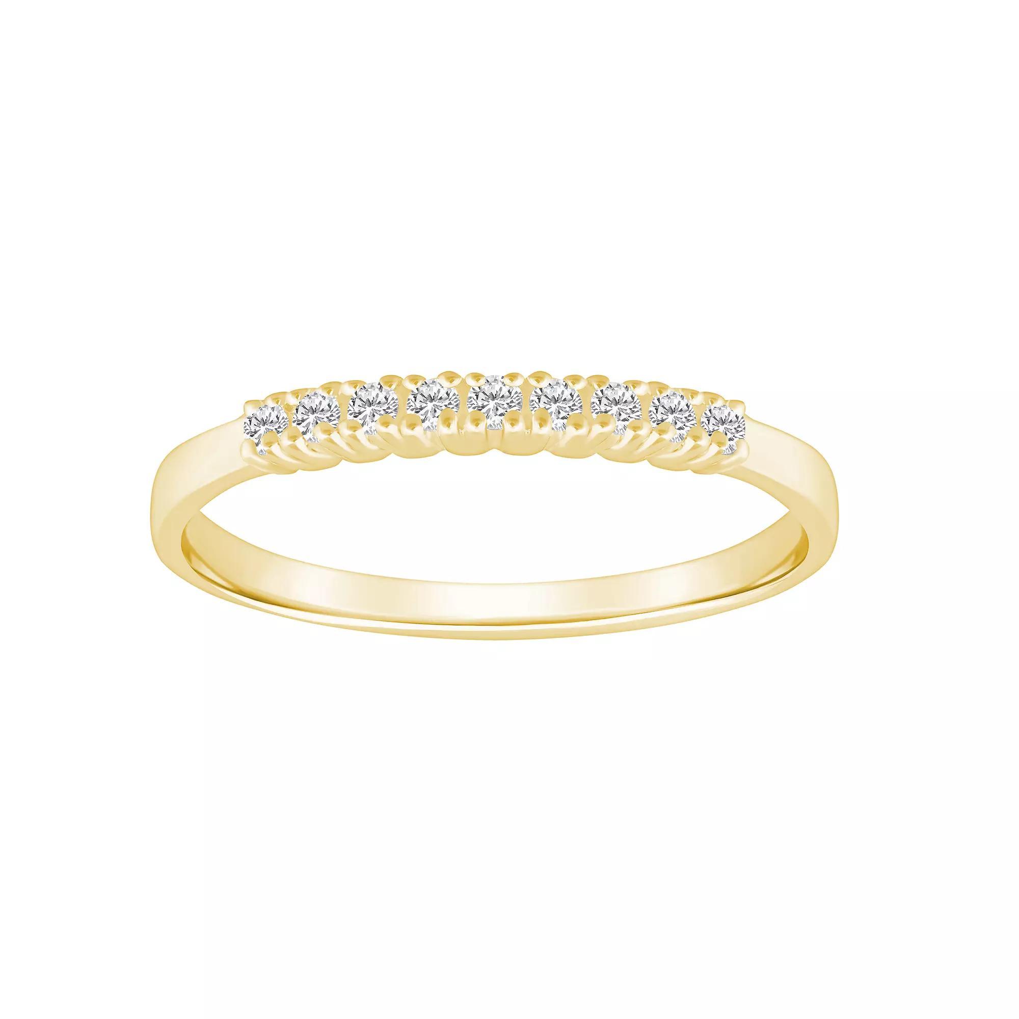 Alyson Layne 14k Gold 1/7 Carat T.W. Diamond 9-Stone Wedding Ring, Women's, Size: 7.50, Yellow Product Image