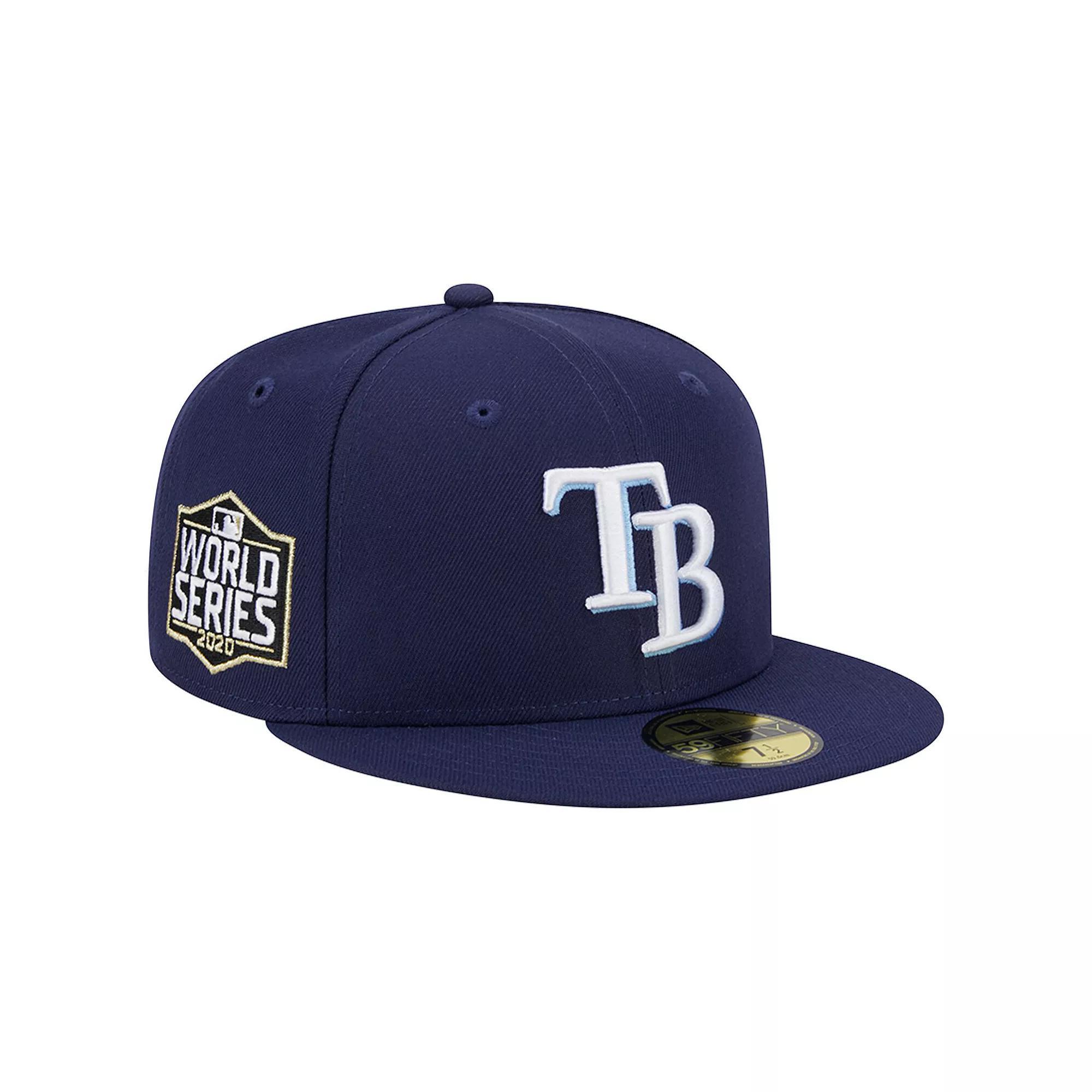 Men's New Era Navy Tampa Bay Rays 2020 World Series Team Color 59FIFTY Fitted Hat,  Product Image