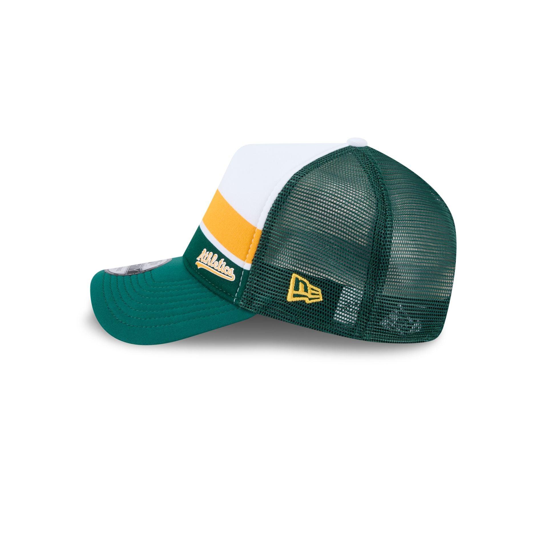 Oakland Athletics Color Block 9FORTY A-Frame Trucker Snapback Hat Male Product Image