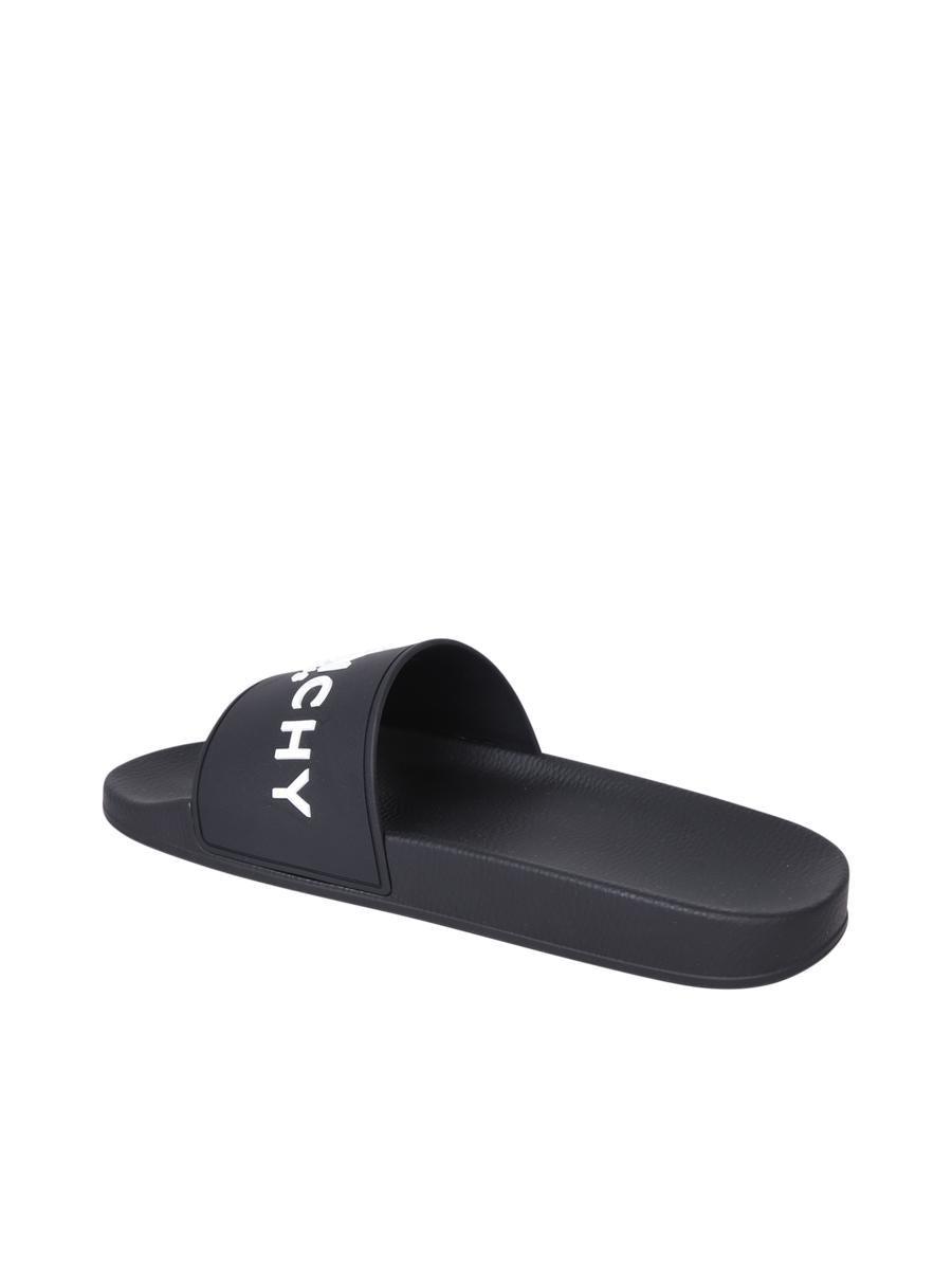 Black Logo-Print Pool Slides Product Image