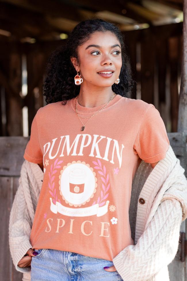 Pumpkin Spice And Everything Nice Rust Graphic Tee Product Image