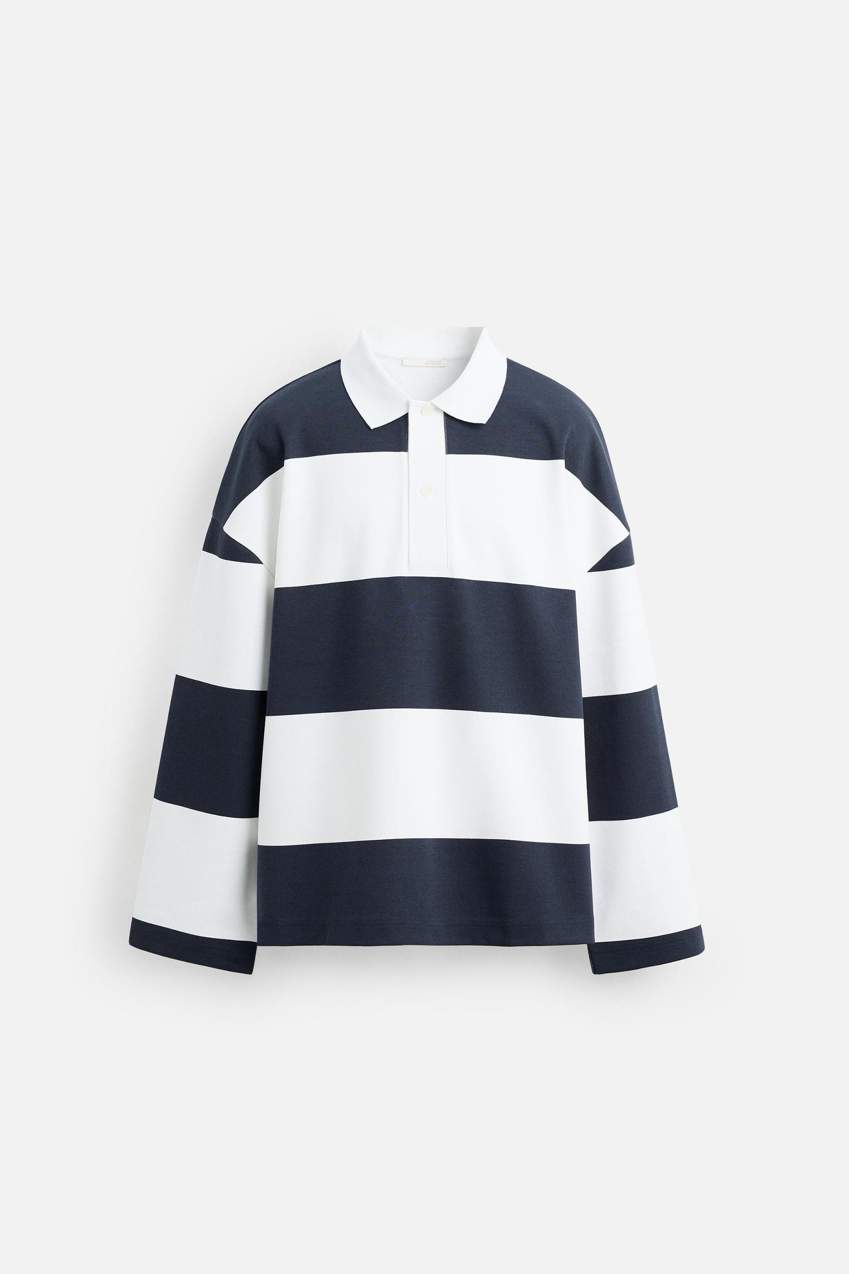 PRINTED STRIPED POLO SHIRT Product Image