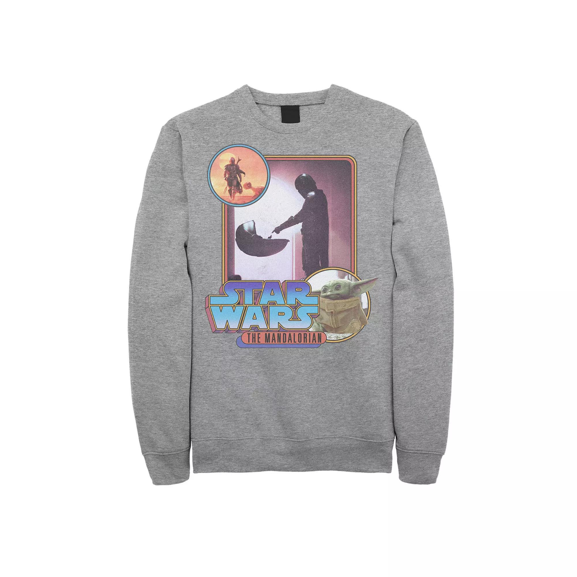 Men's Star Wars: The Mandalorian Retro Style Portrait Sweatshirt,  Product Image