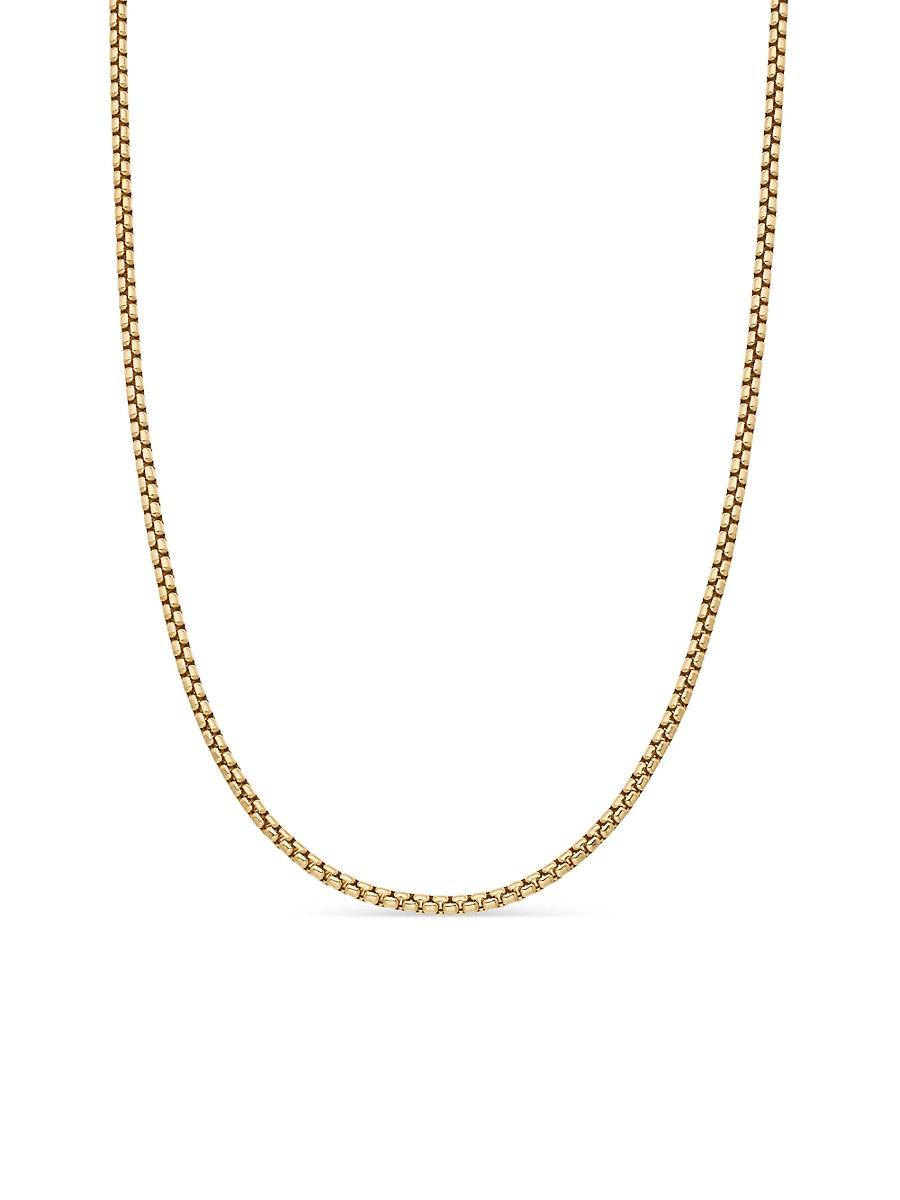 Mens Box Chain Necklace in 18K Yellow Gold Product Image