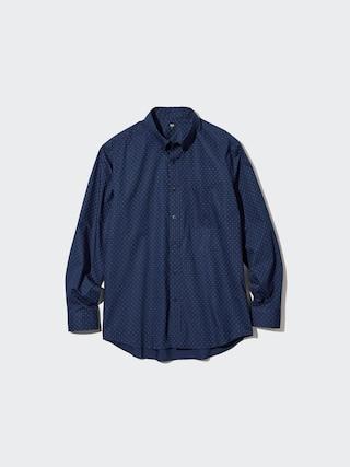 Mens Broadcloth Shirt Dotted Blue 2XL UNIQLO US Product Image