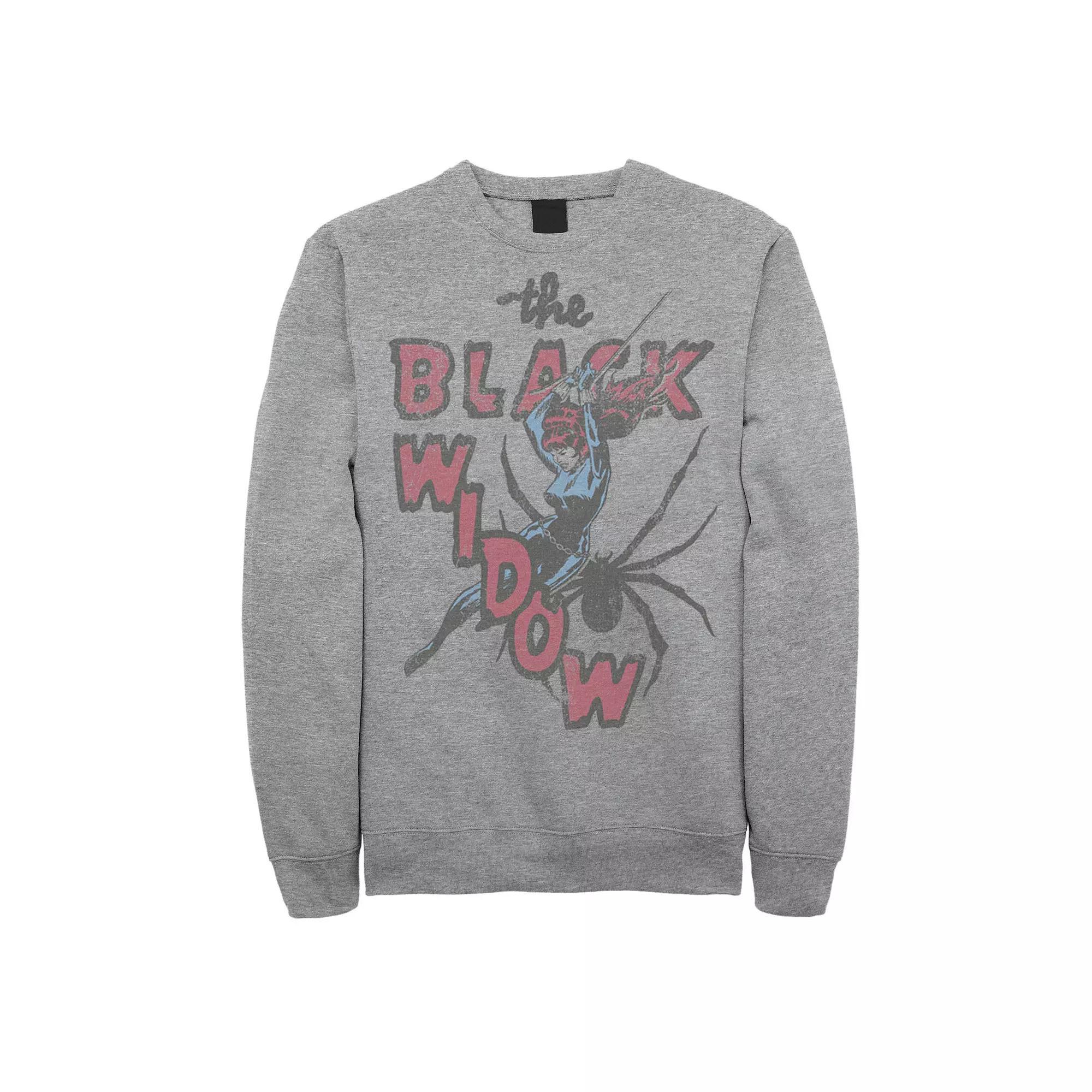 Men's Marvel Thrifted Black Widow Sweatshirt,  Product Image