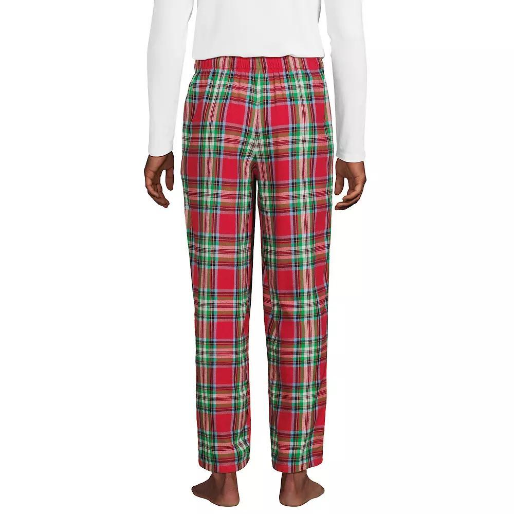 Big & Tall Lands' End Flannel Pajama Pants, Men's, Size: Medium Tall, Heritage Red Plaid Product Image