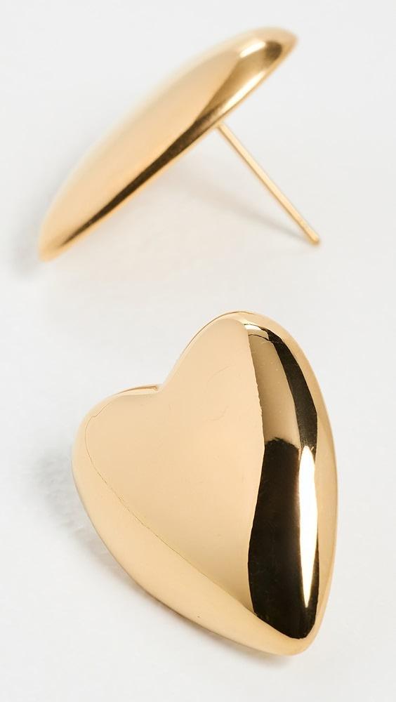 By Adina Eden Solid Puffy Heart Stud Earrings | Shopbop Product Image