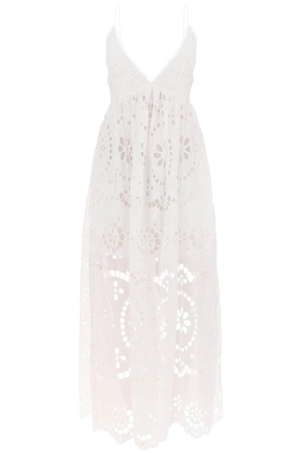 ZIMMERMANN Linen Embroidered Lexi Dress In White Product Image