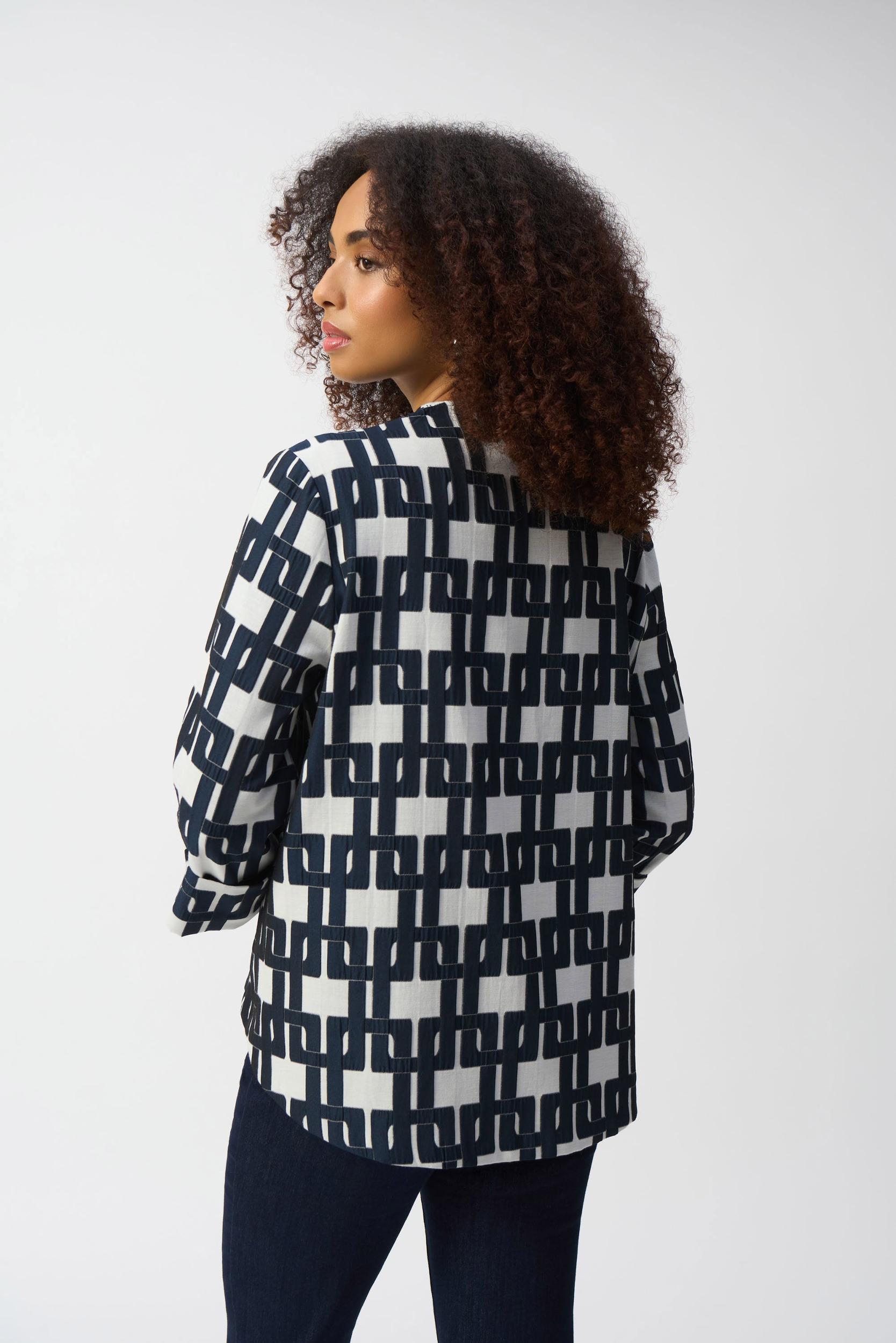 Geometric Jacquard Trapeze Jacket Product Image