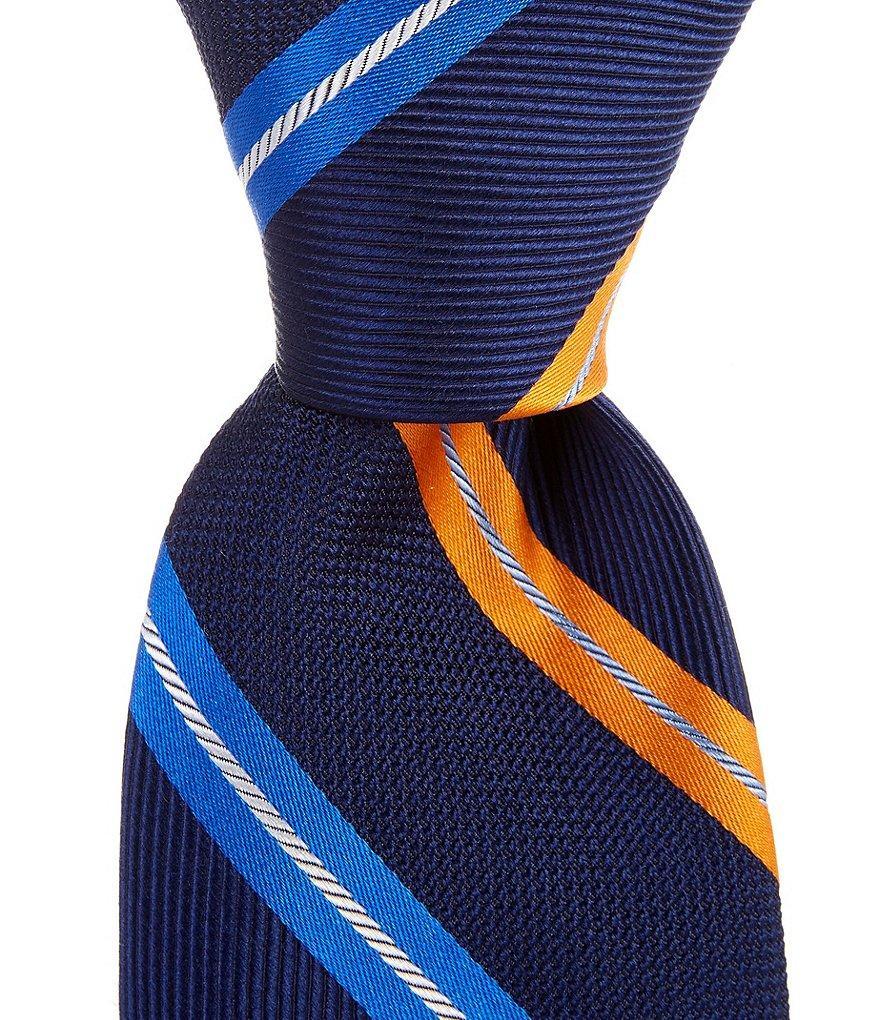 Cremieux Overlapping Stripe 3 1/4#double; Woven Silk Tie Product Image