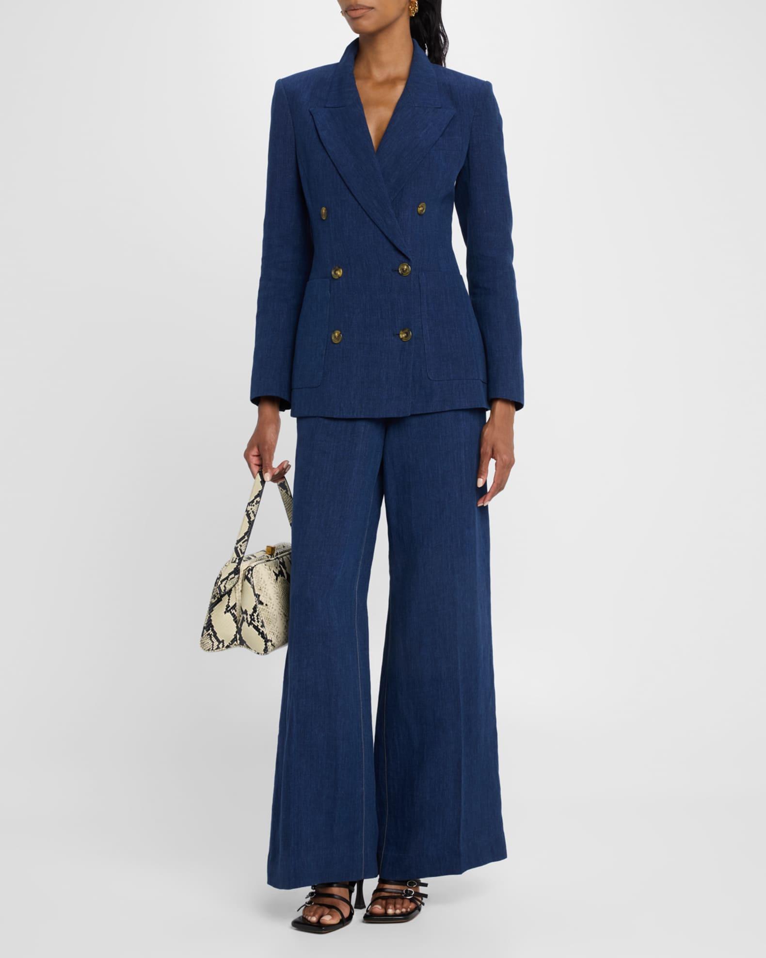 Weekend High-Rise Wide-Leg Linen Trousers Product Image