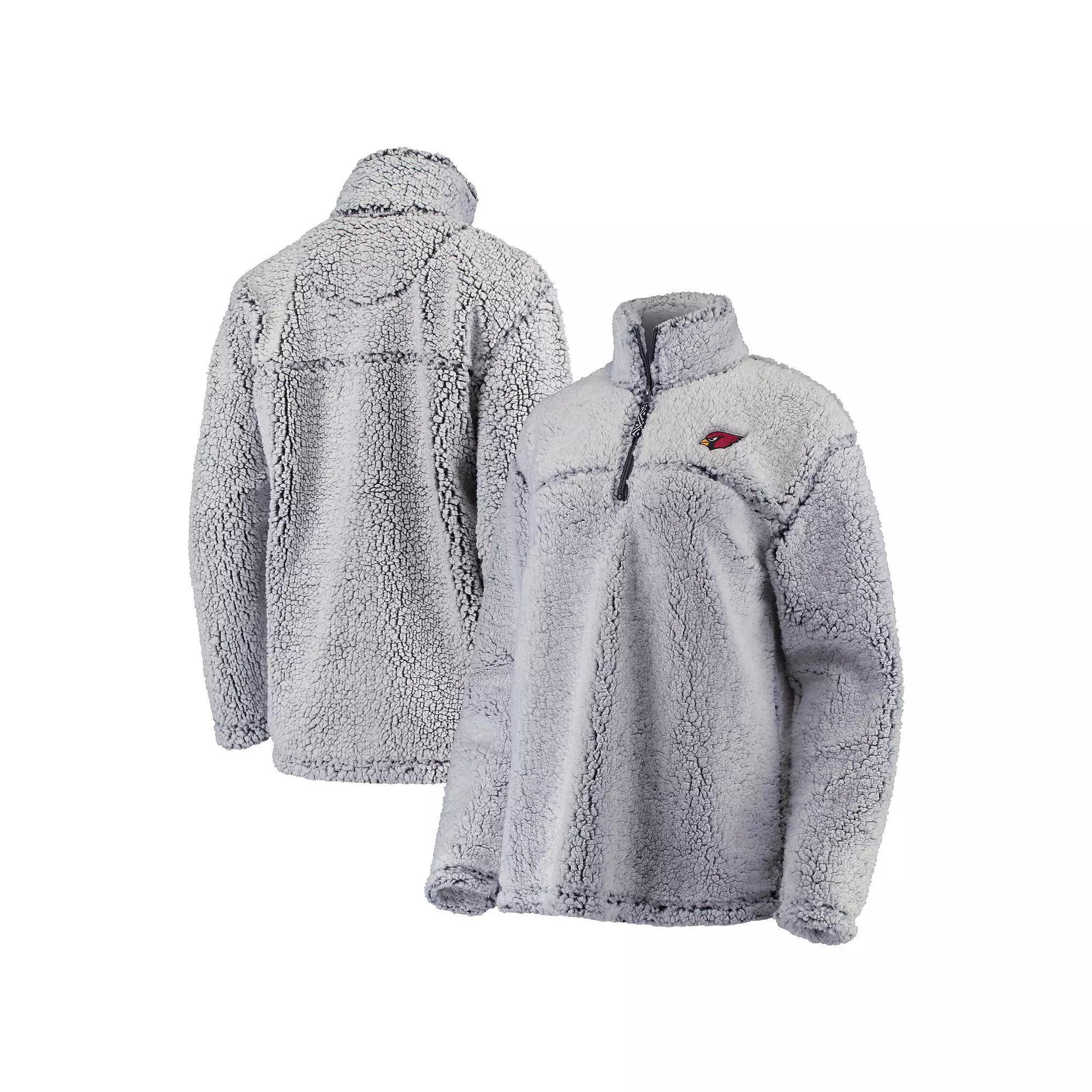 Women's Gray Green Bay Packers Sherpa Quarter-Zip Pullover Jacket,  Product Image