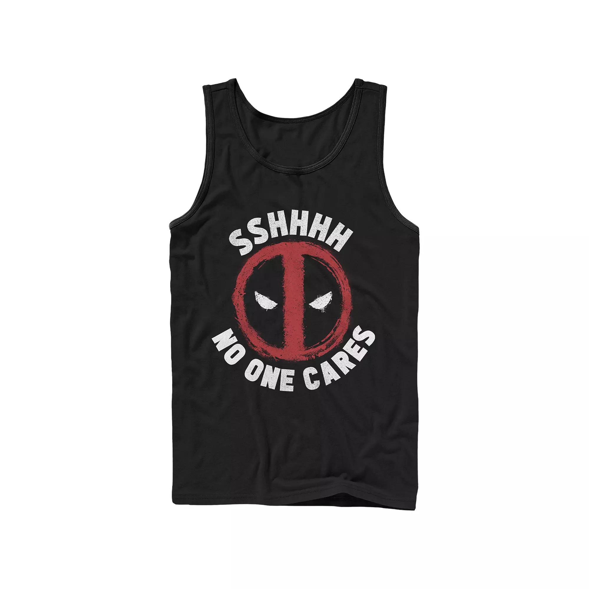 Men's Marvel Deadpool No One Cares Graphic Tank Top, Size: XXL, Black Product Image