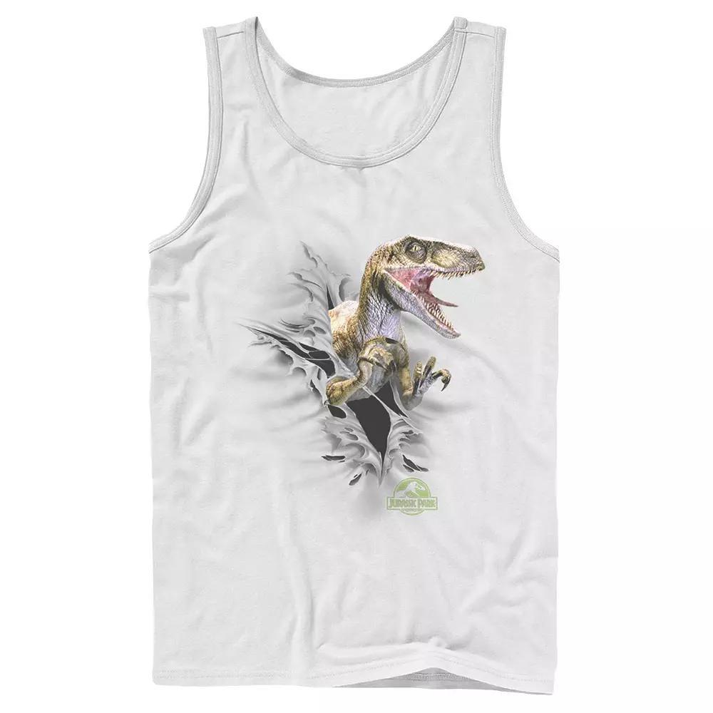 Men's Jurassic Park Velociraptor Tears Through Tank Top,  Product Image
