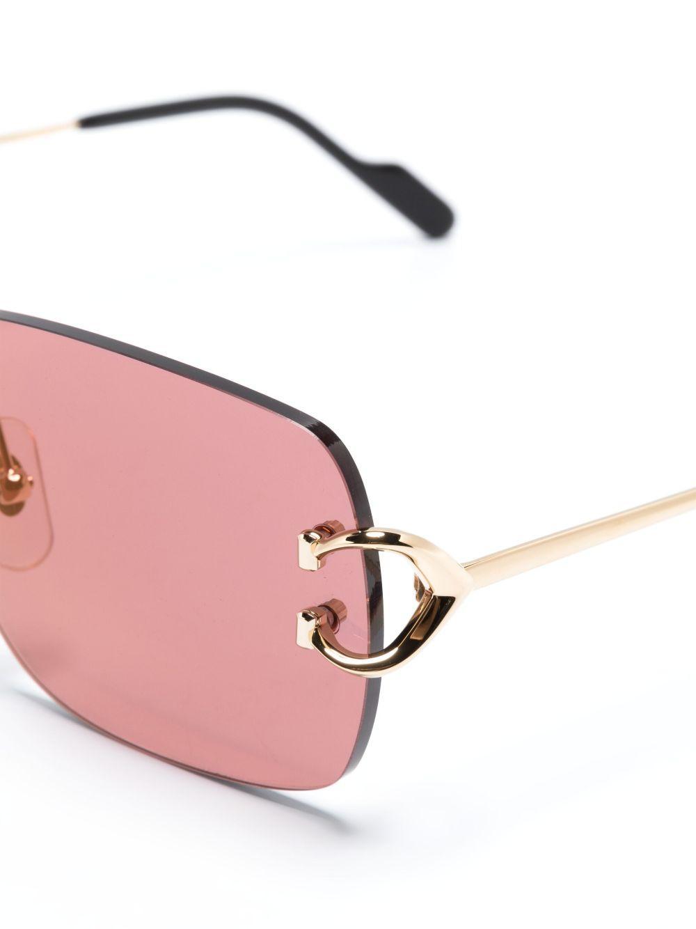 logo-plaque rectangle-frame sunglasses Product Image