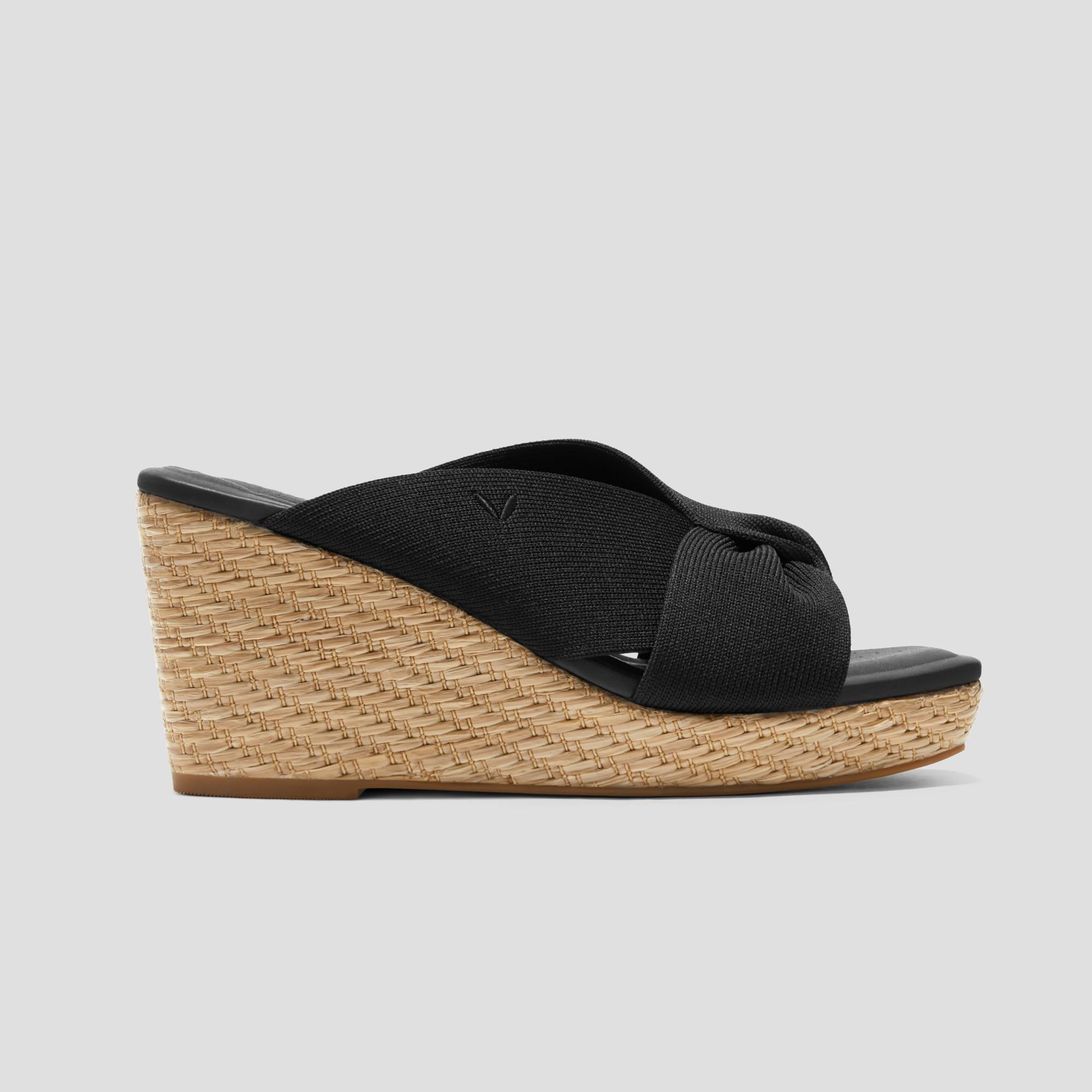 Square-Toe Wedge Sandals (Laura) Product Image