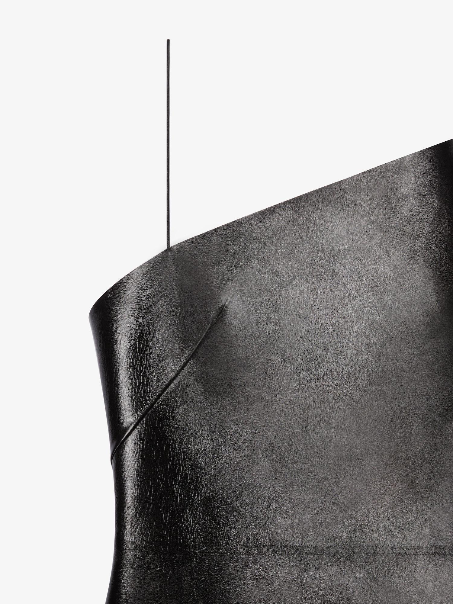 Asymmetric dress in leather Product Image