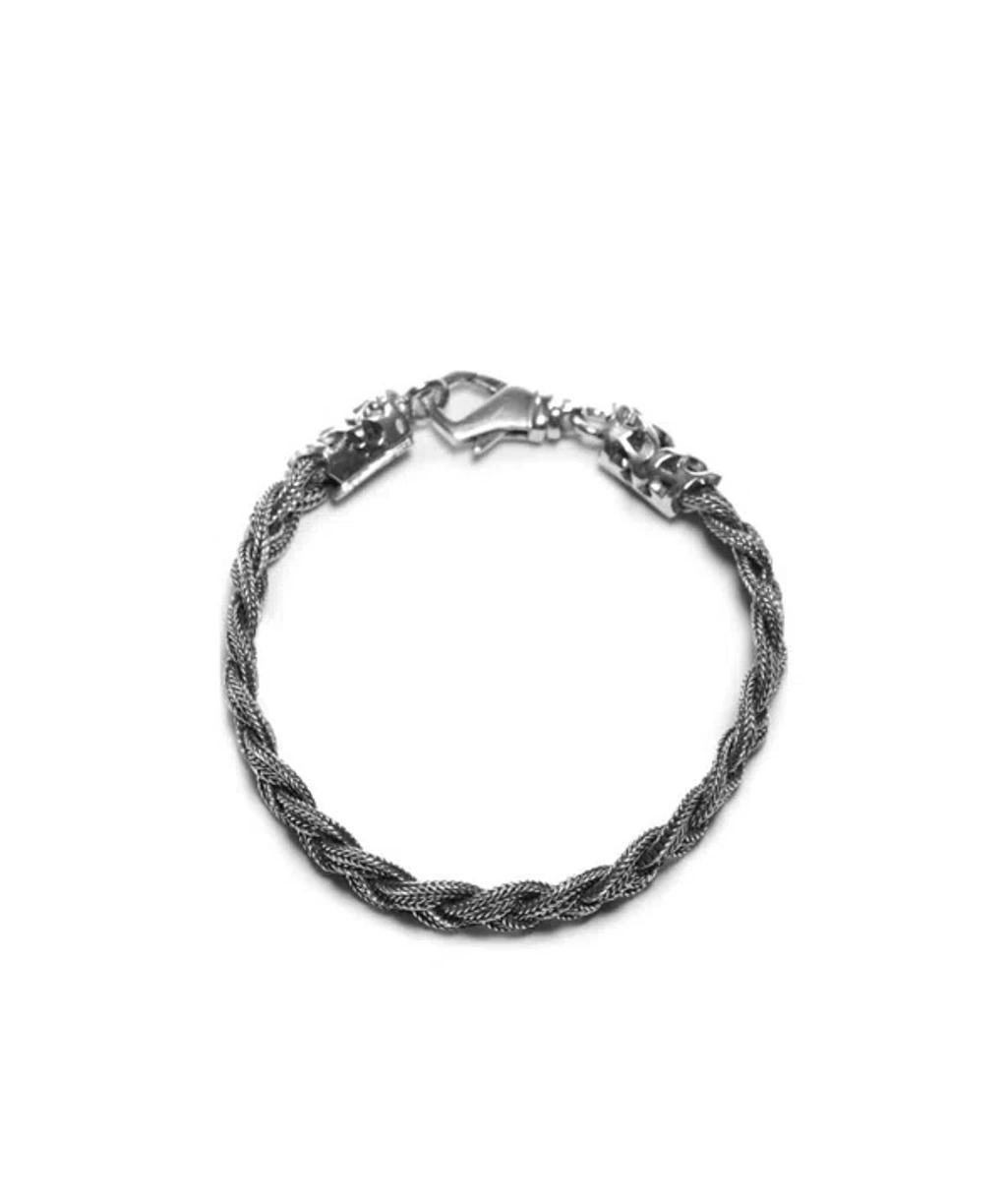 EMANUELE BICOCCHI Flat Braided Bracelet In Gray Product Image