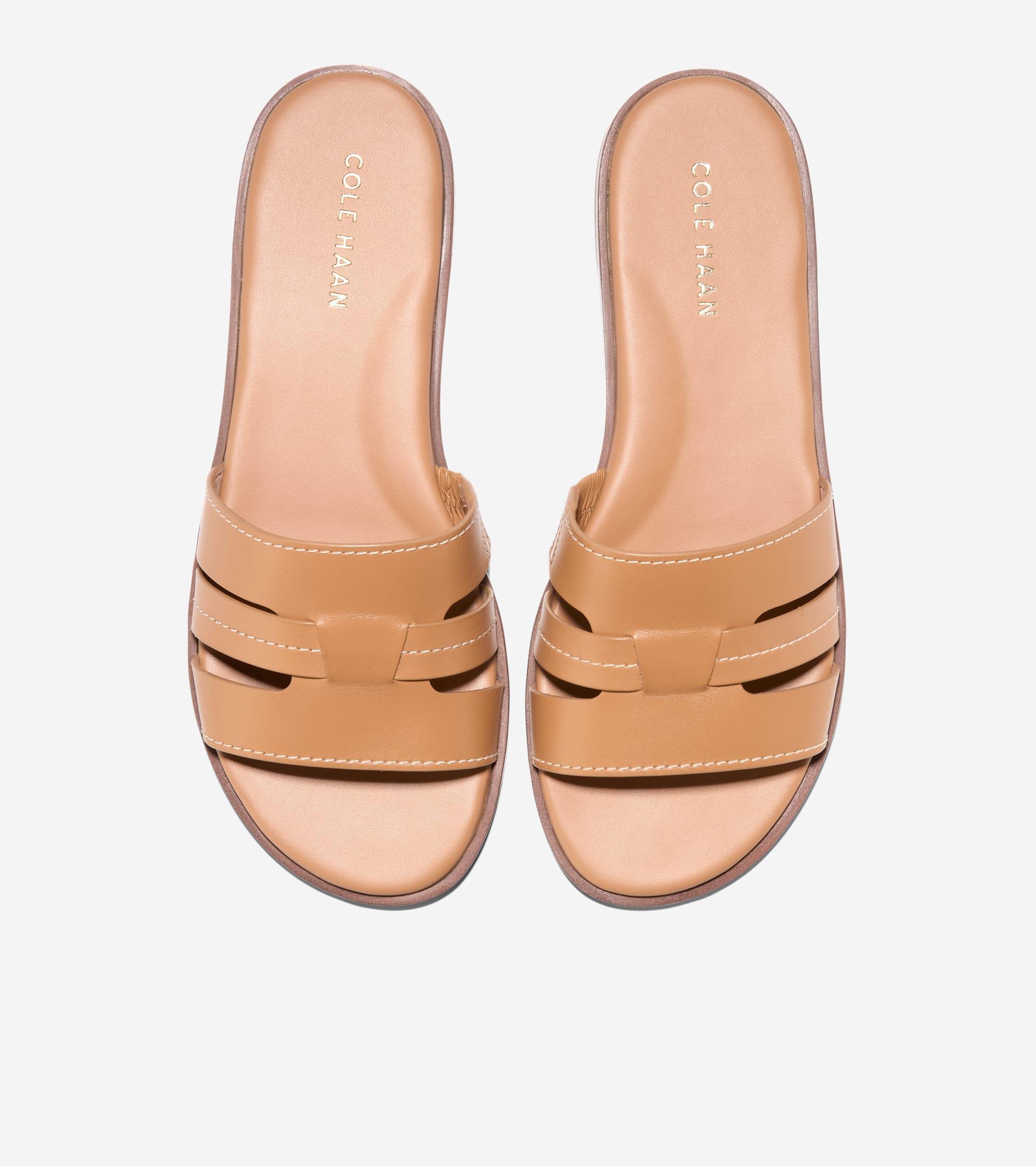 Women's Flynn Slotted Slides in Beige Or Khaki | Cole Haan Product Image