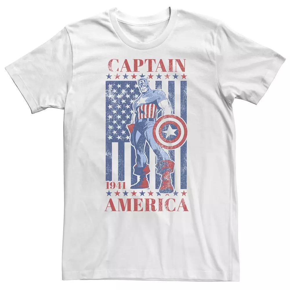 Big & Tall Marvel Captain America Vintage Flag 1941 Tee, Men's, Size: 4XL, White Product Image