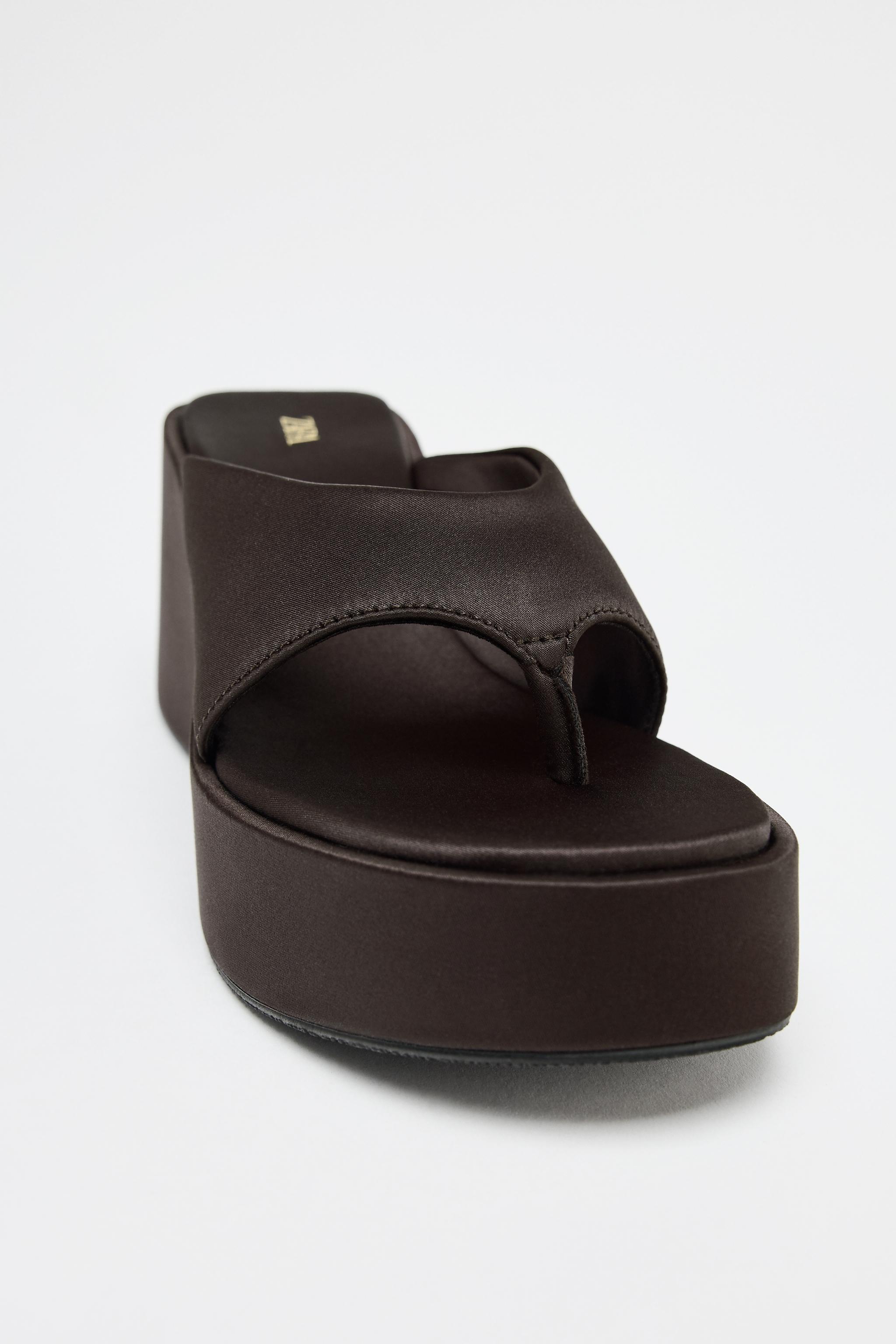 SATIN FINISH PLATFORM SANDALS Product Image