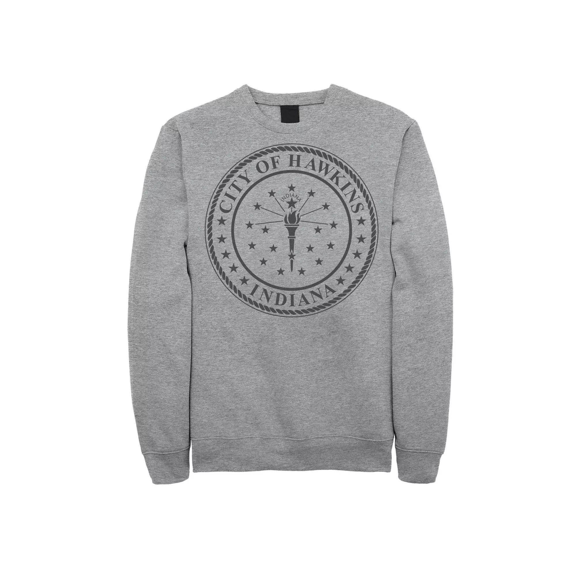 Men's Netflix Stranger Things City Of Hawkins Indiana Seal Sweatshirt,  Product Image