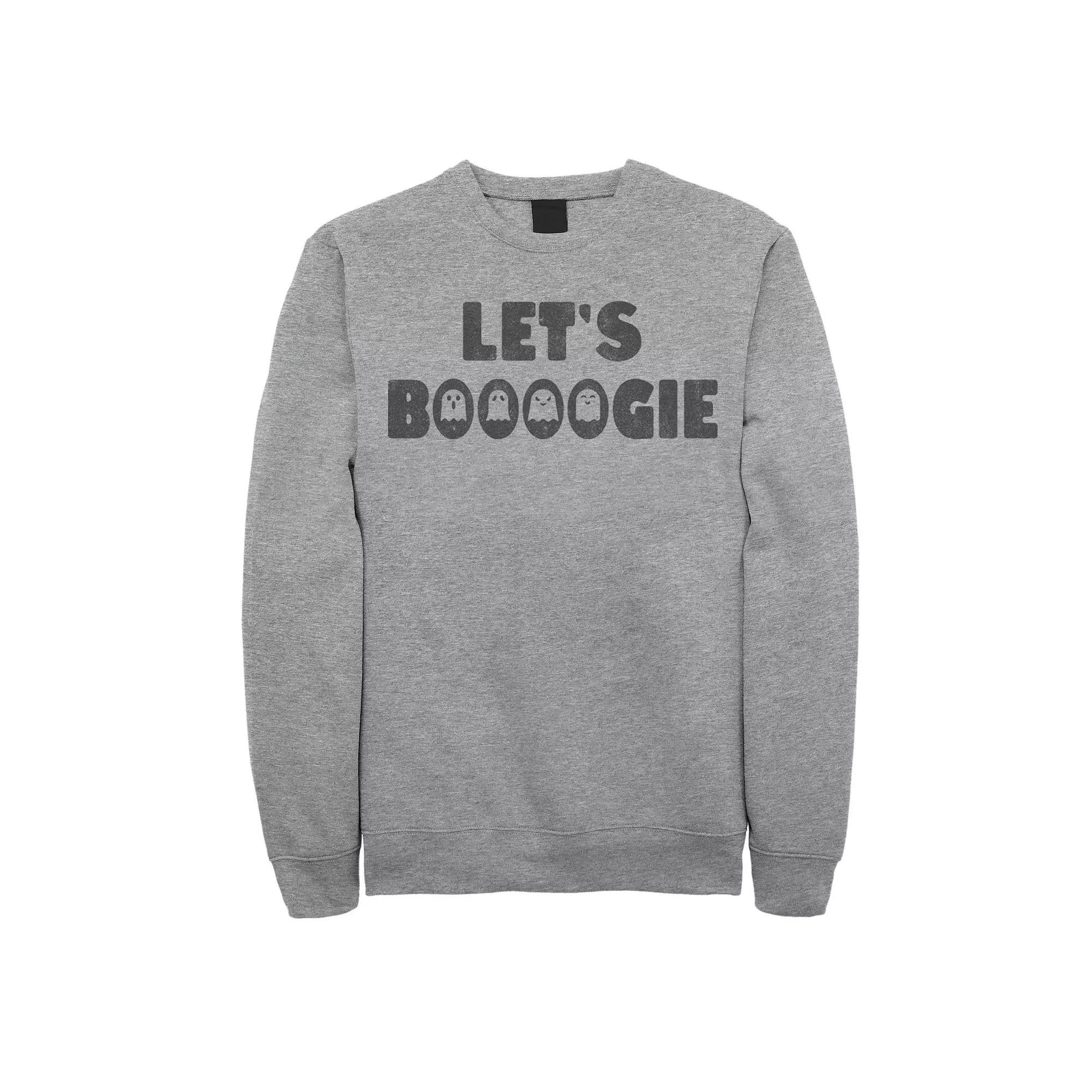 Men's Boogie Text Sweatshirt, Size: Large, Athletic Grey Product Image