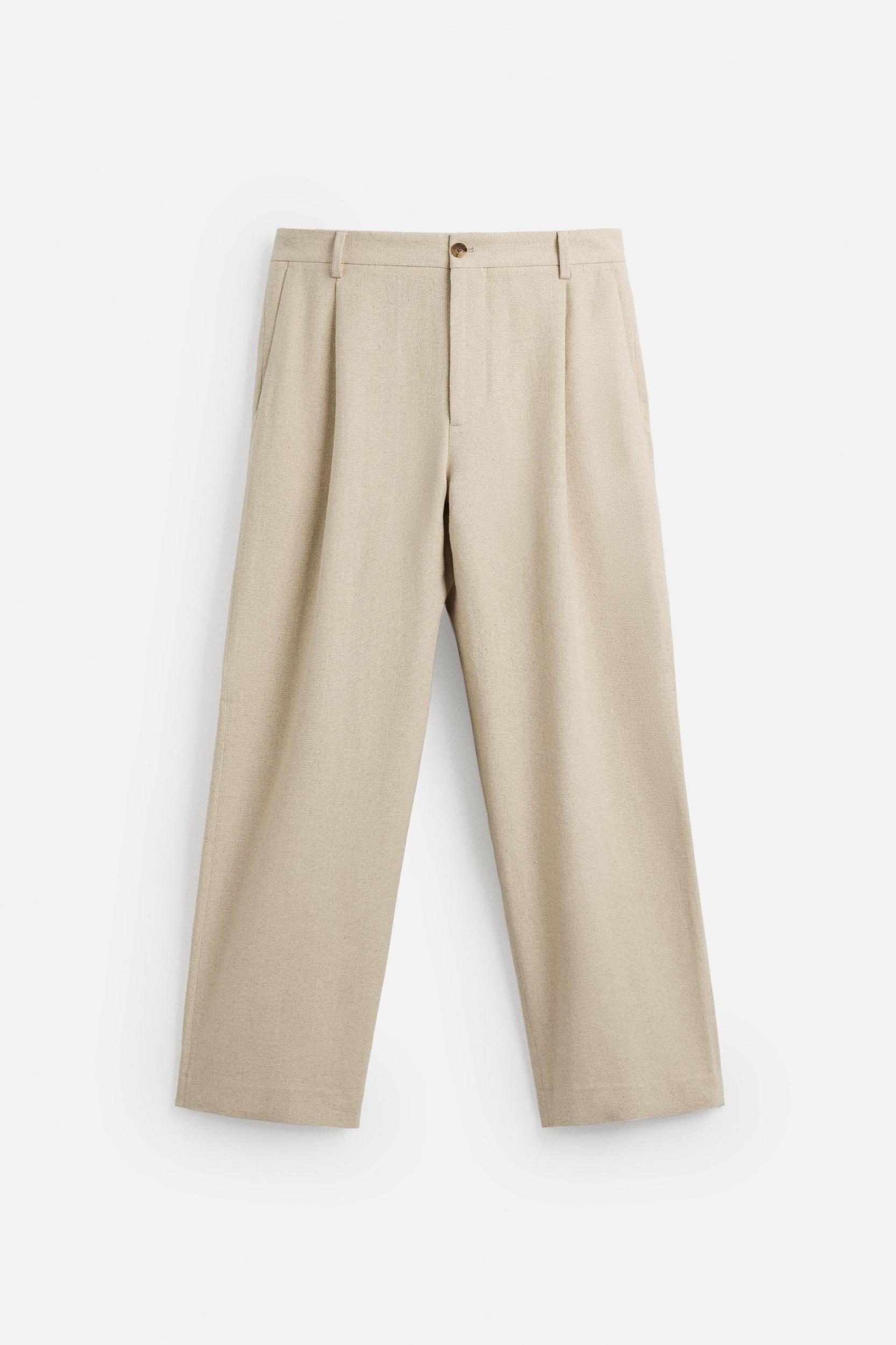 LINEN - COTTON PLEATED PANTS Product Image